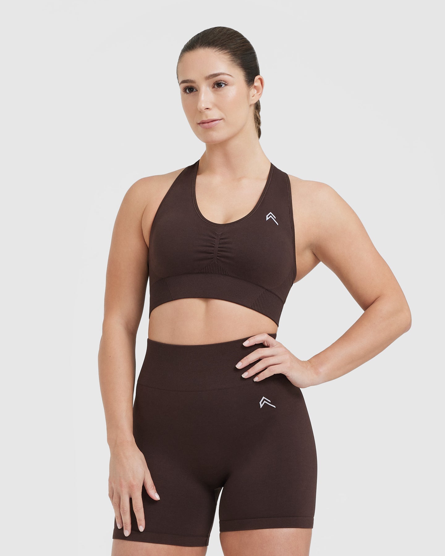 Classic Seamless 2.0 V Neck Bralette | 70% Cocoa Marl