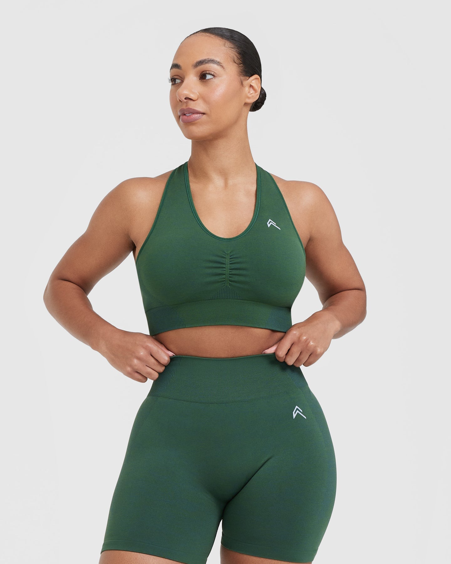 Classic Seamless 2.0 V Neck Bralette | Evergreen Marl