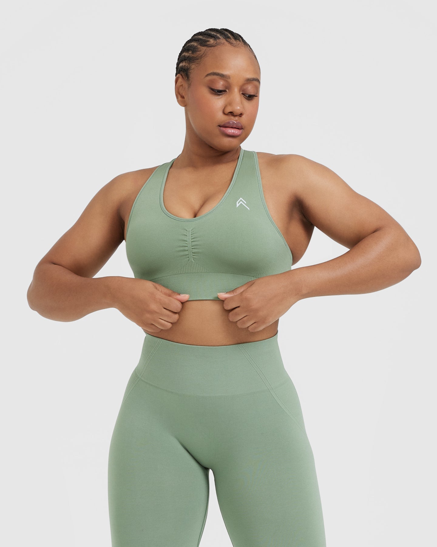 Classic Seamless 2.0 V Neck Bralette | Sage Marl