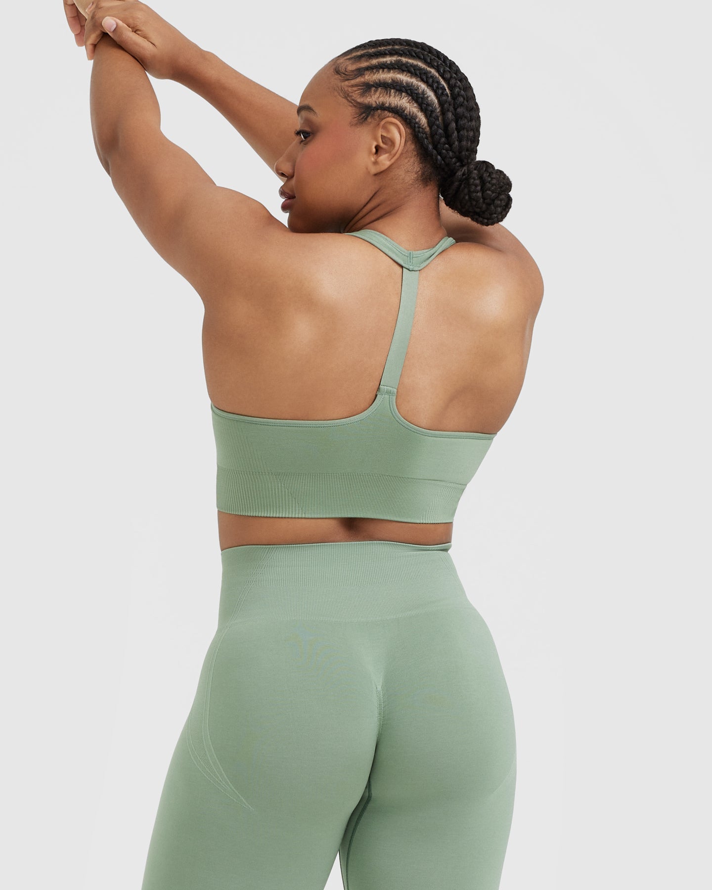 Alternative view of Classic Seamless 2.0 V Neck Bralette | Sage Marl