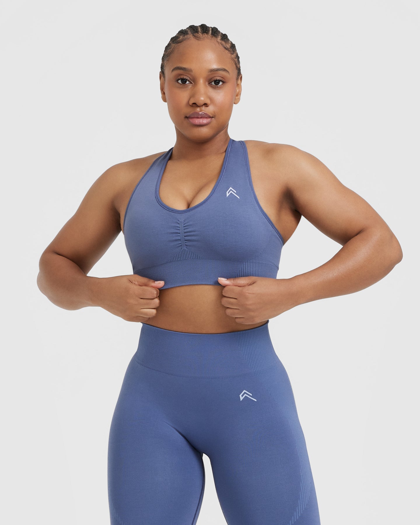 Classic Seamless 2.0 V Neck Bralette | Slate Blue Marl
