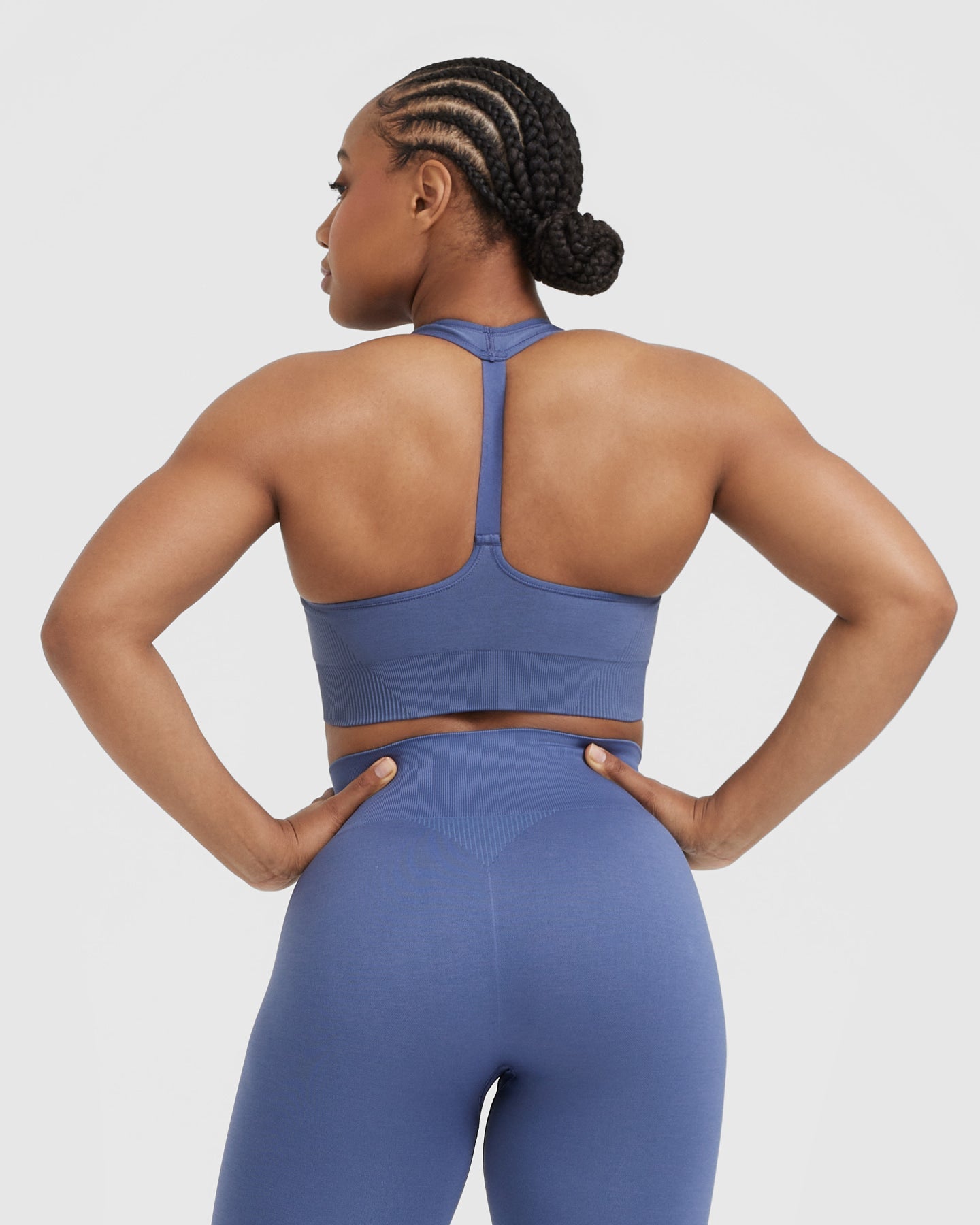 Alternative view of Classic Seamless 2.0 V Neck Bralette | Slate Blue Marl