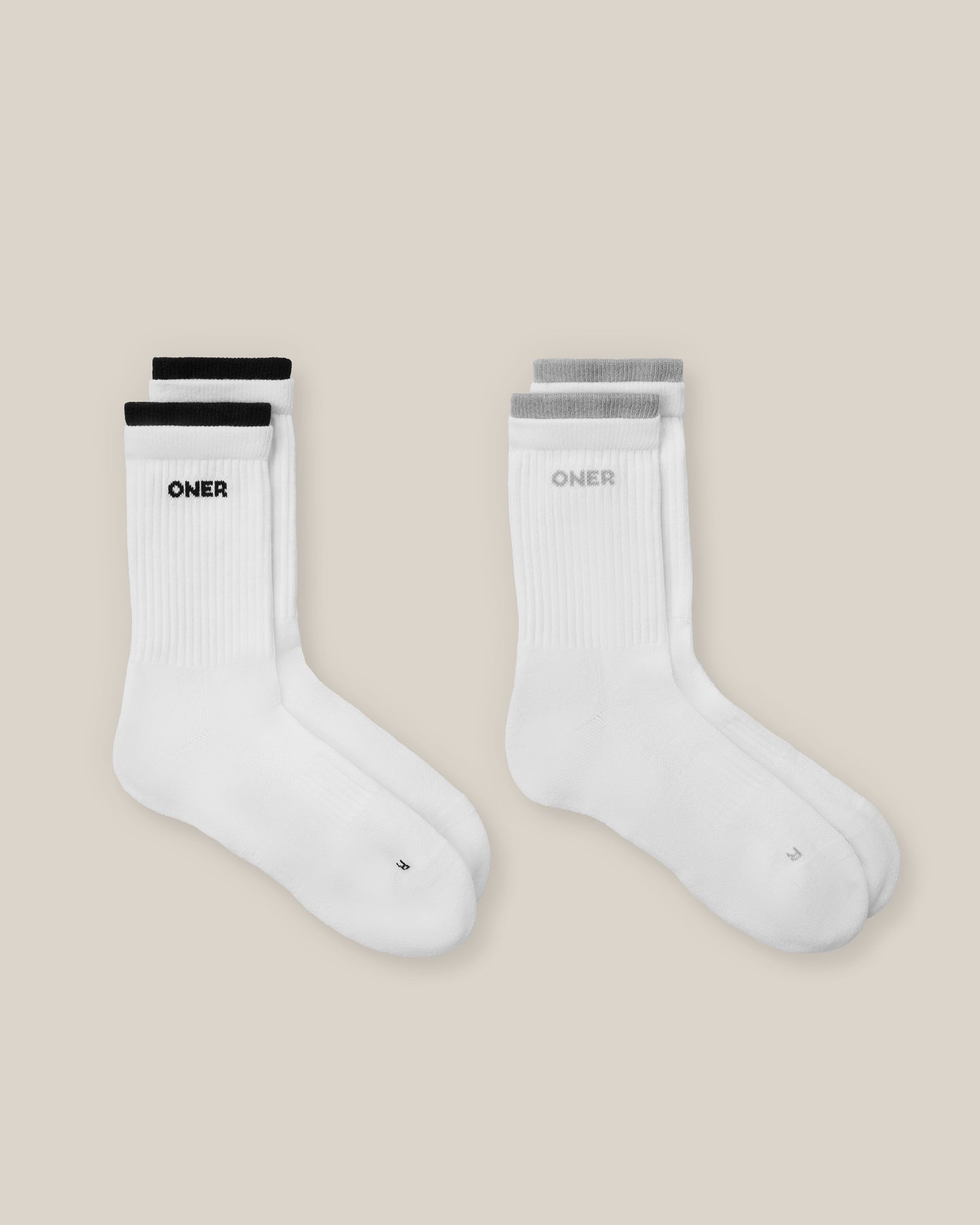 Double Layer Crew Socks 2 Pack | White