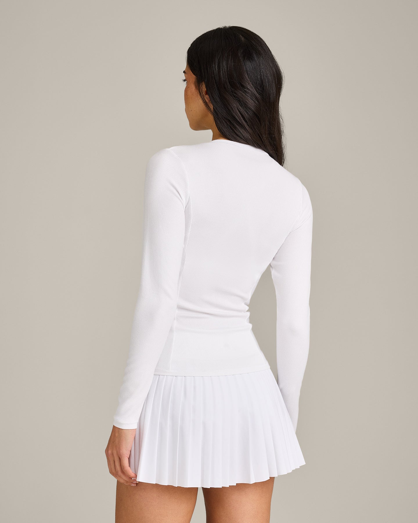 Alternative view of Mellow Rib Long Sleeve Cardigan | White