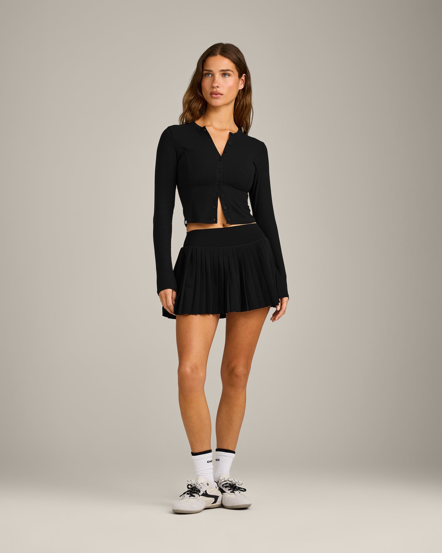 Mellow Rib Mid Long Sleeve Cardigan | Black - Image 3