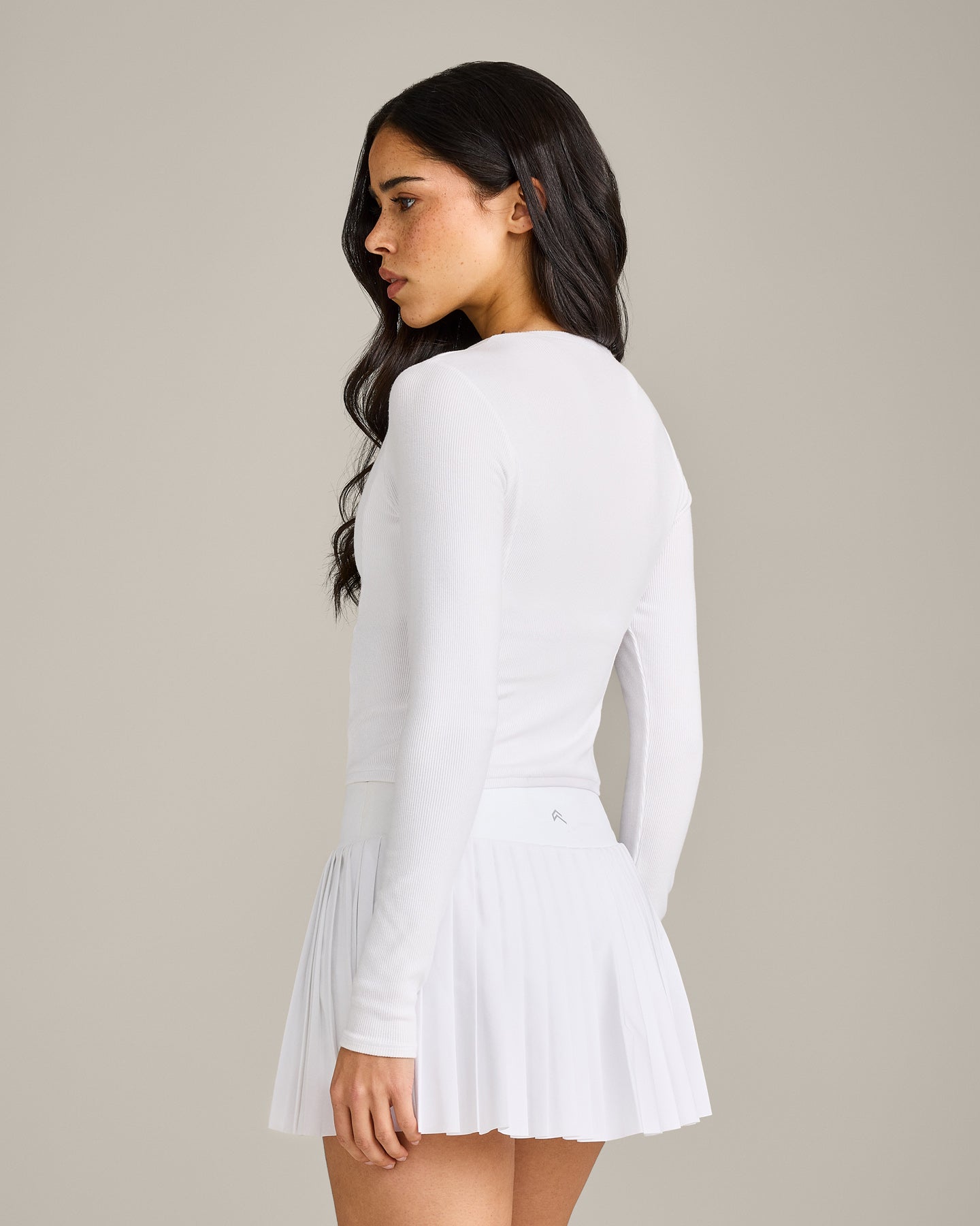 Mellow Rib Mid Long Sleeve Cardigan | White - Image 6