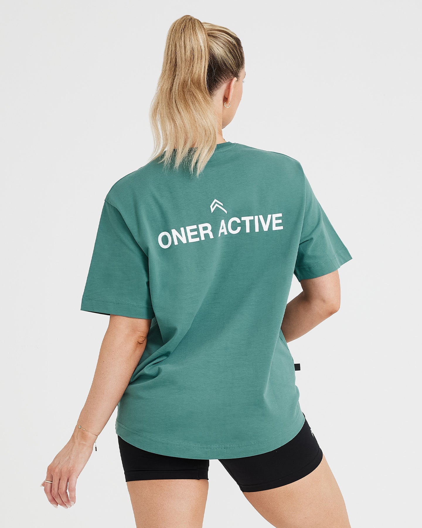 Graphic Oversized Short Sleeve Tee | Washed Mineral Green - Image 2