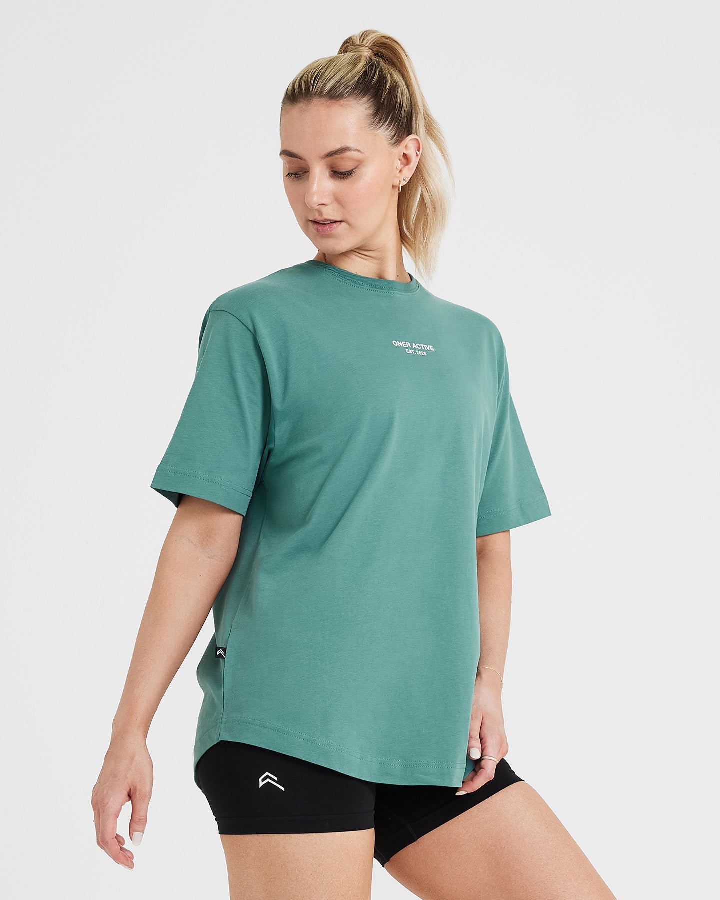 Graphic Oversized Short Sleeve Tee | Washed Mineral Green - Image 3