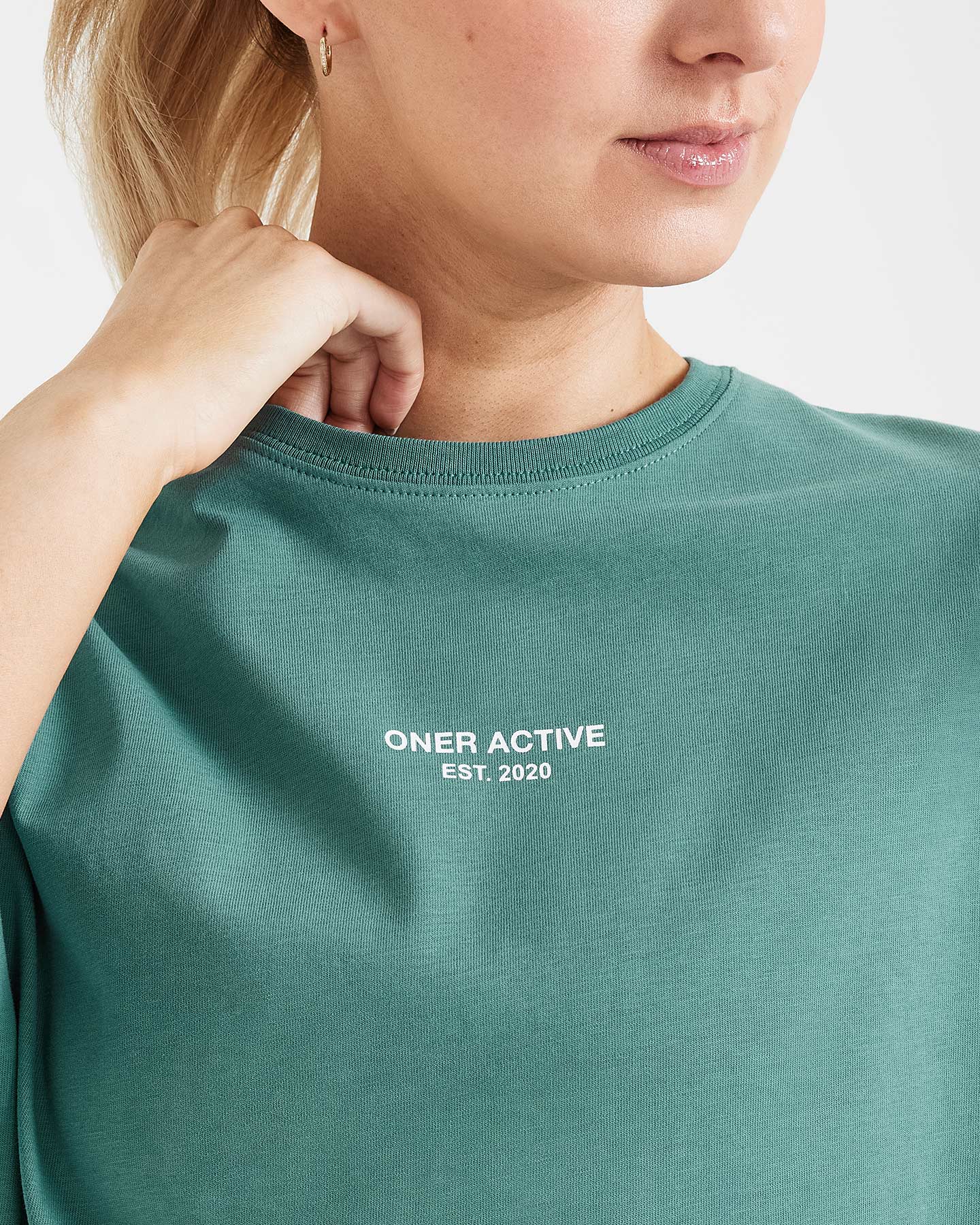Graphic Oversized Short Sleeve Tee | Washed Mineral Green - Image 4