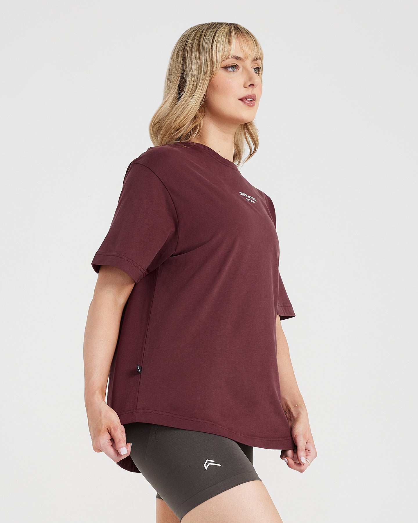 Graphic Oversized Short Sleeve Tee | Washed Rosewood - Image 2