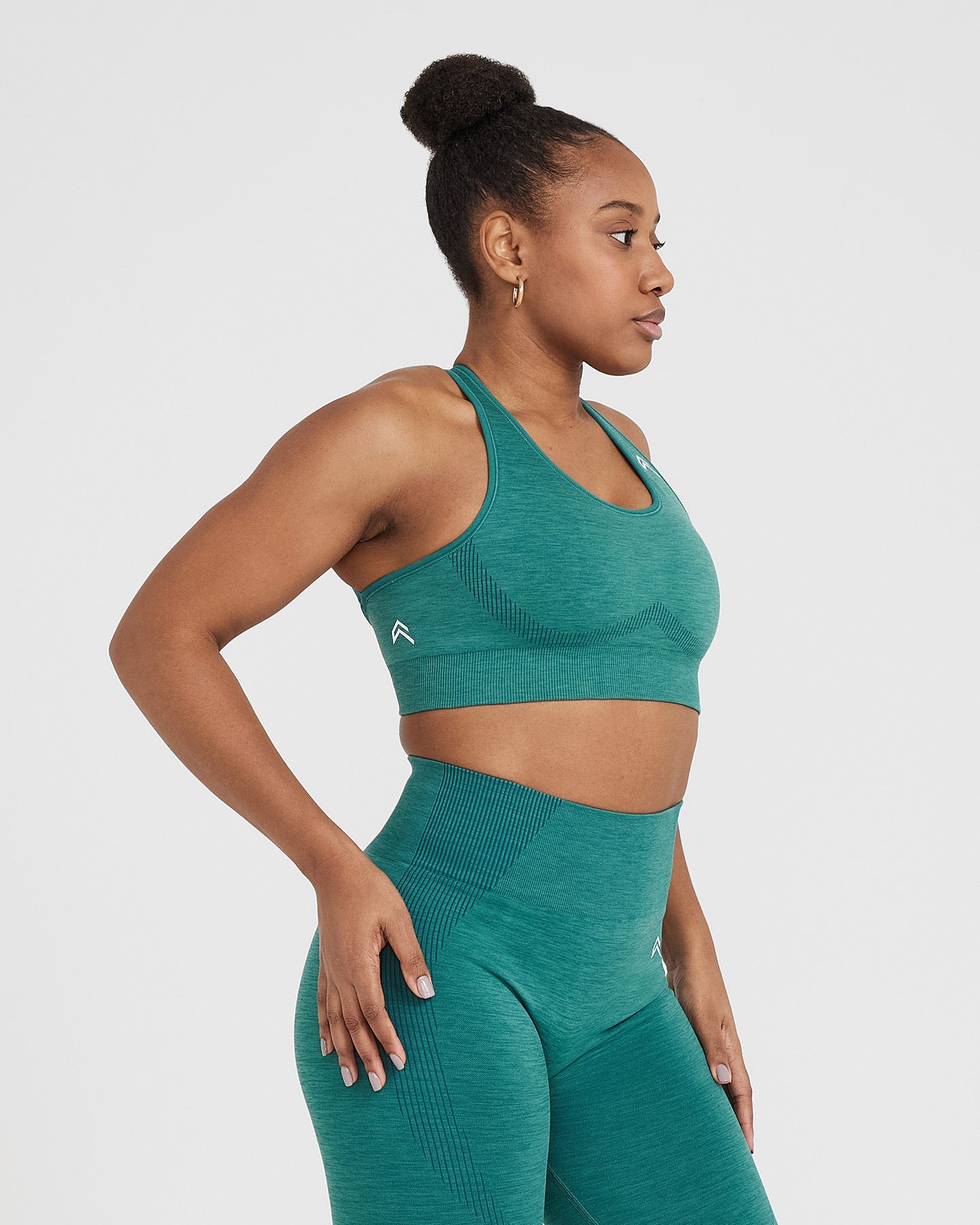 Alternative view of Classic Seamless 2.0 Bralette | Mineral Green Marl