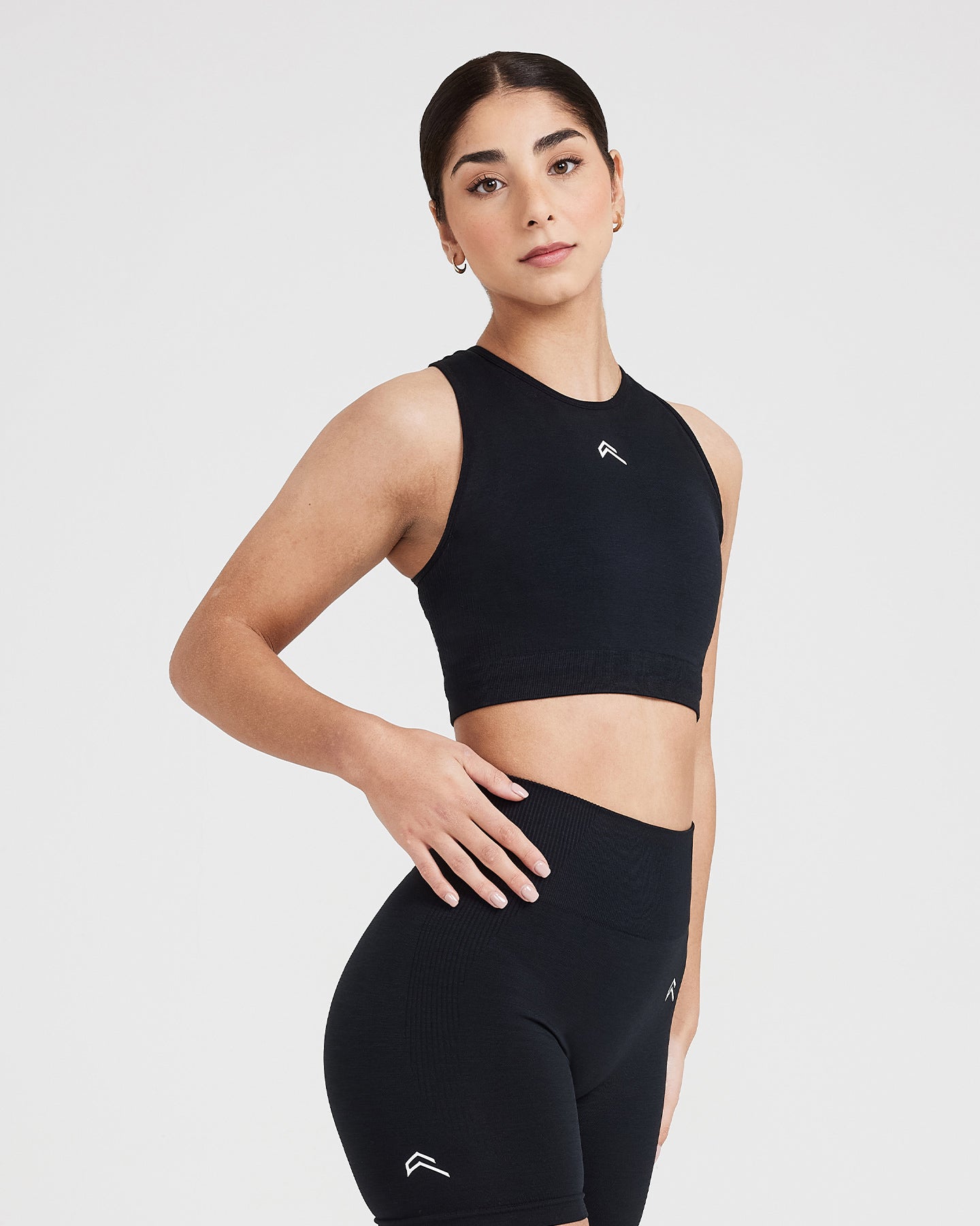 Alternative view of Classic Seamless 2.0 Crop Top | Black Marl