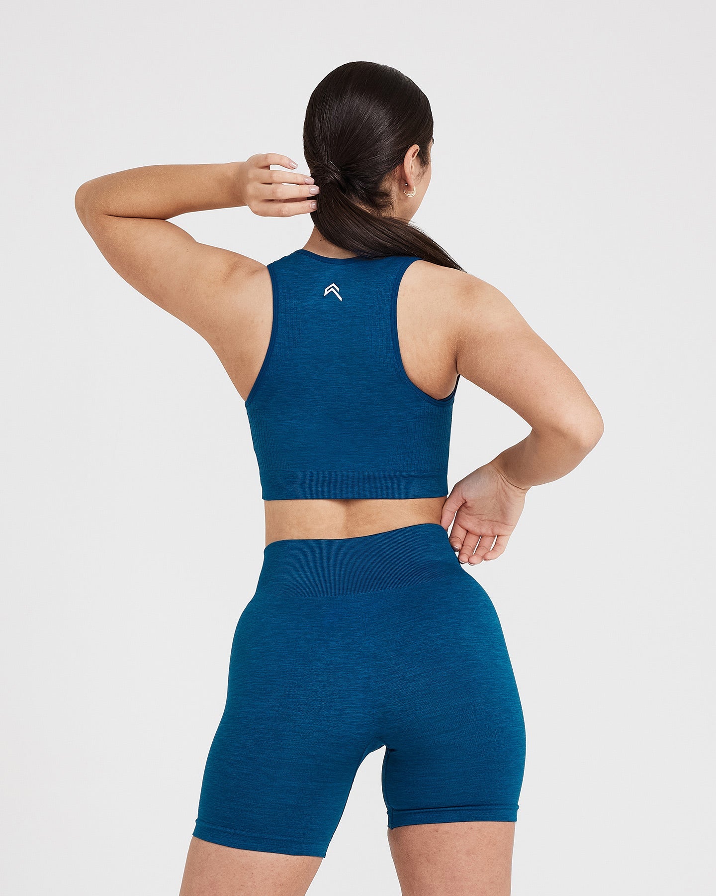 Classic Seamless 2.0 Crop Top | Petrol Blue Marl - Image 3
