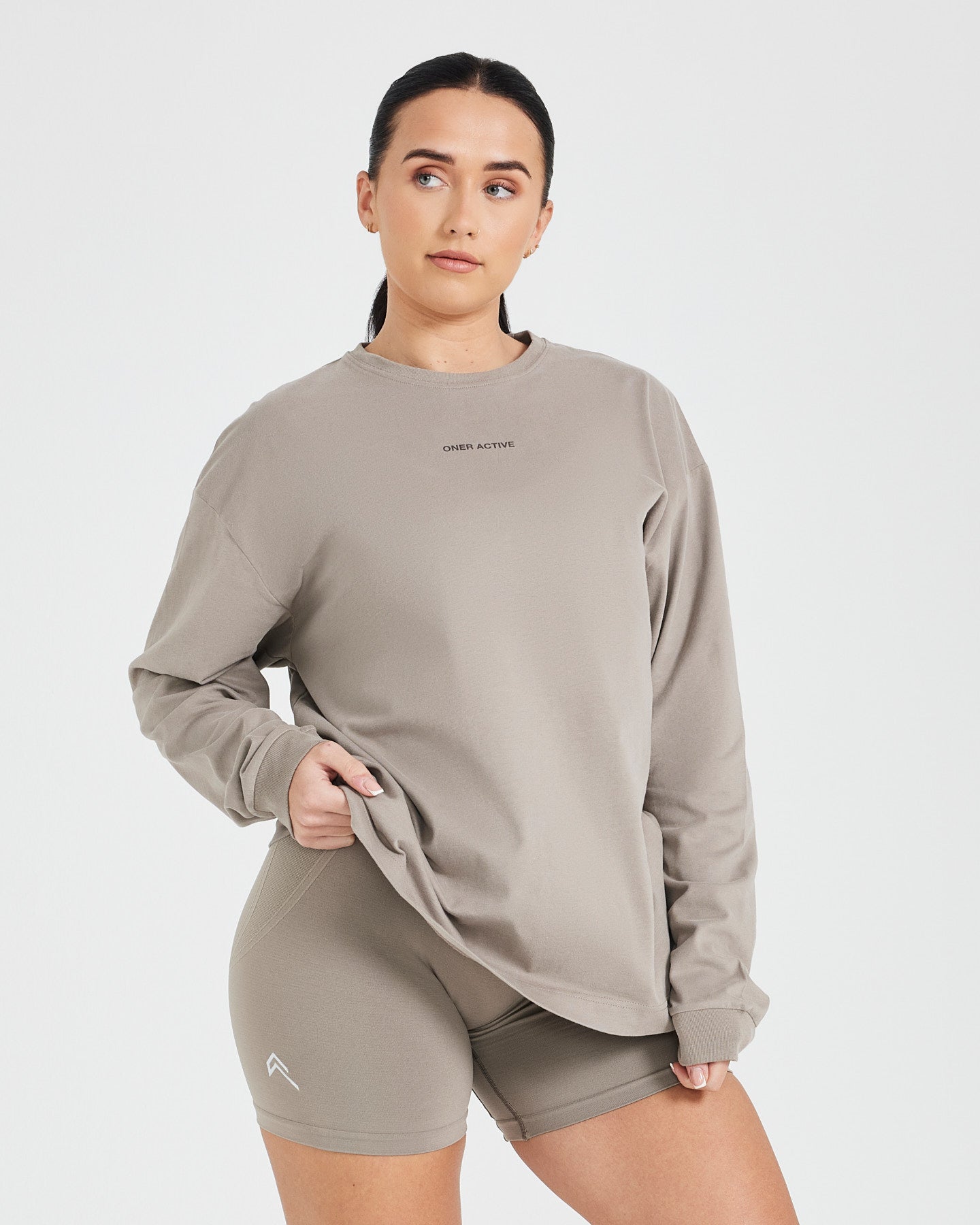 Classic Mirror Graphic Oversized Long Sleeve Top | Washed Minky - Image 3