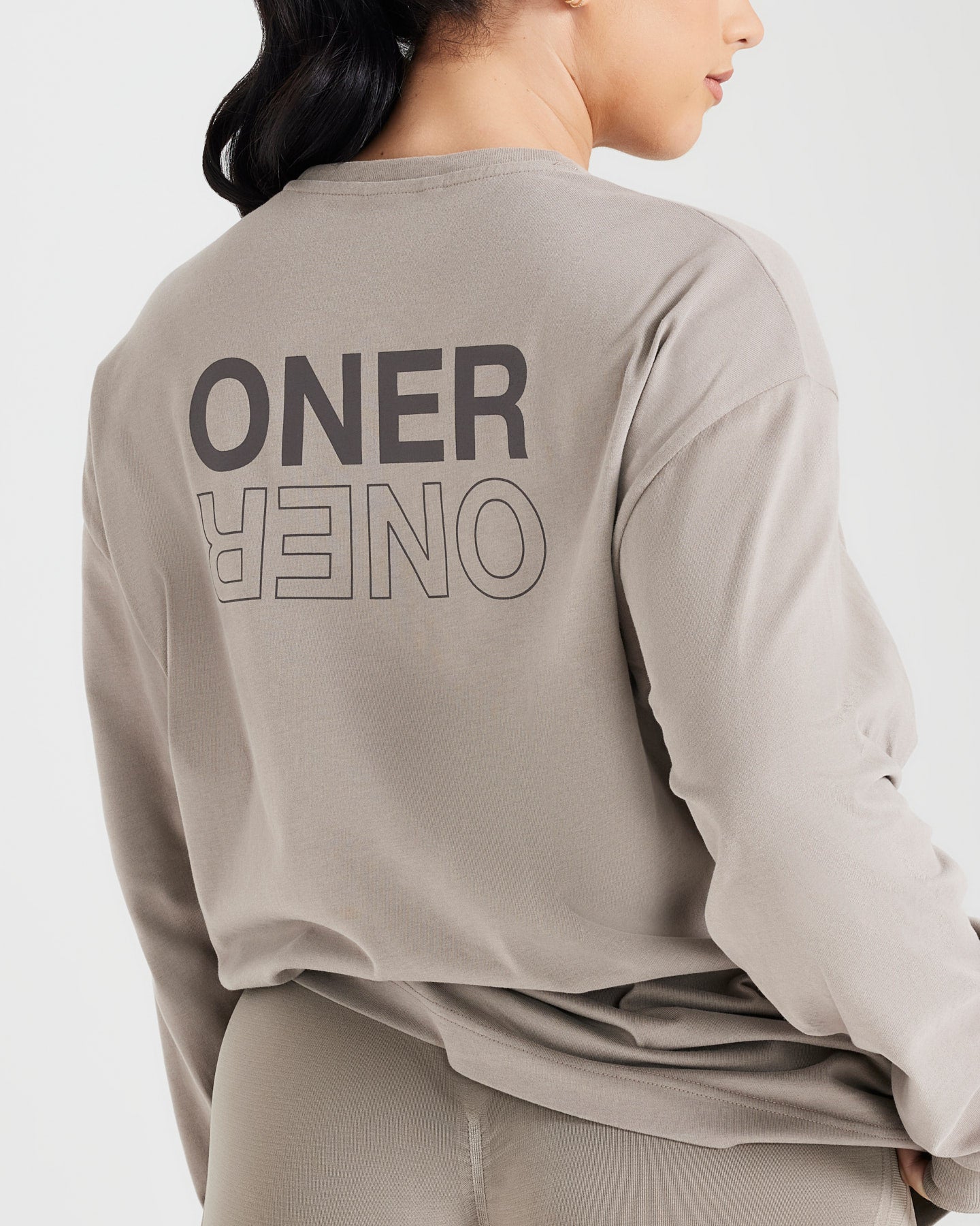 Classic Mirror Graphic Oversized Long Sleeve Top | Washed Minky - Image 4