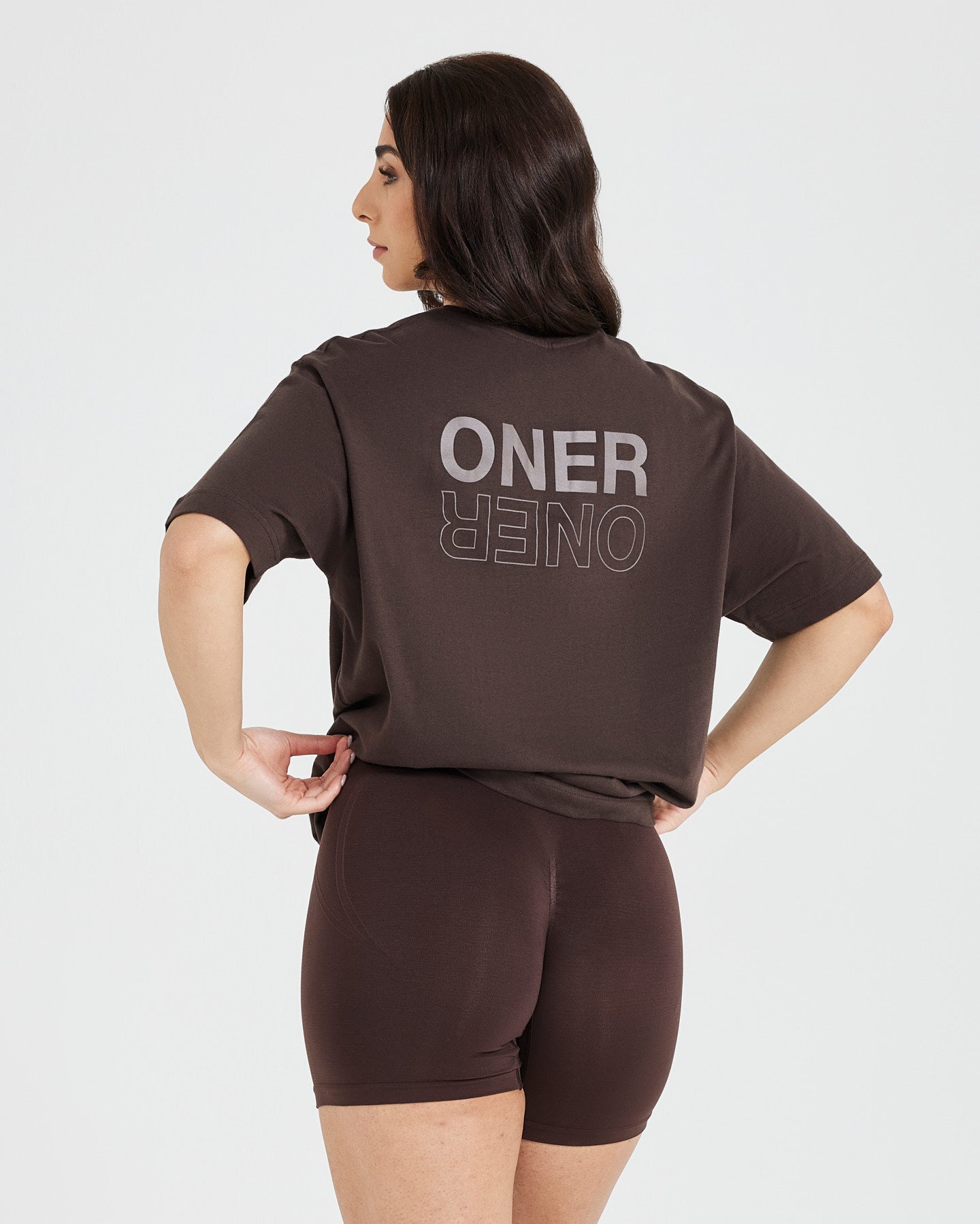 Alternative view of Classic Mirror Graphic Oversized T-Shirt | Washed 70% Cocoa