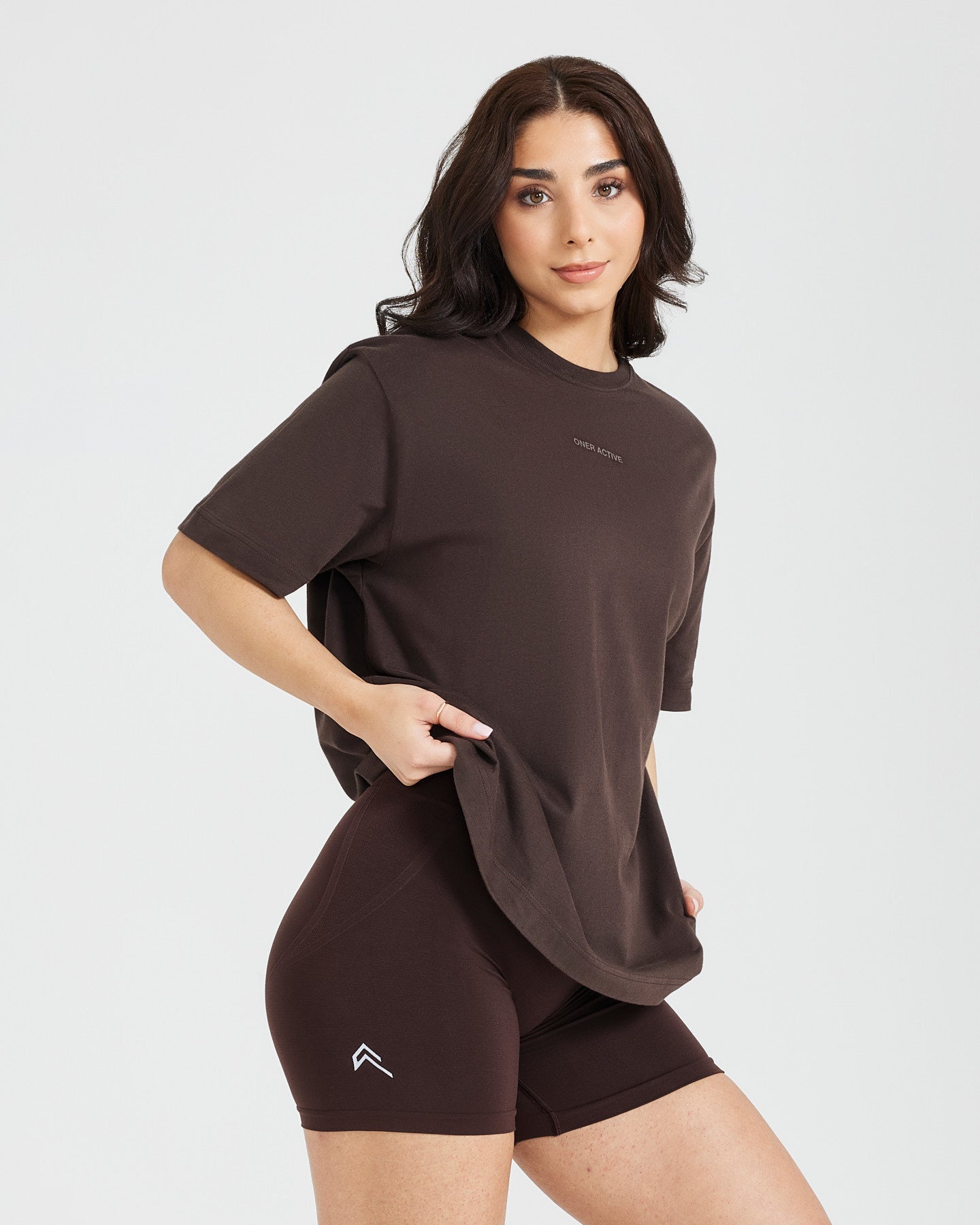 Classic Mirror Graphic Oversized T-Shirt | Washed 70% Cocoa - Image 3