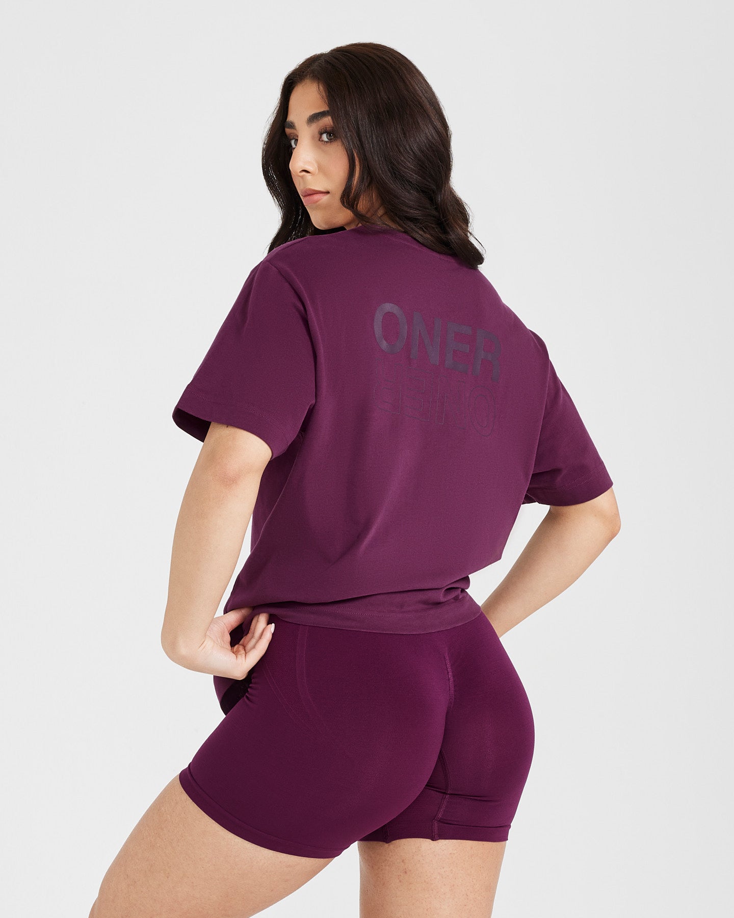 Alternative view of Classic Mirror Graphic Oversized T-Shirt | Washed Ripe Fig