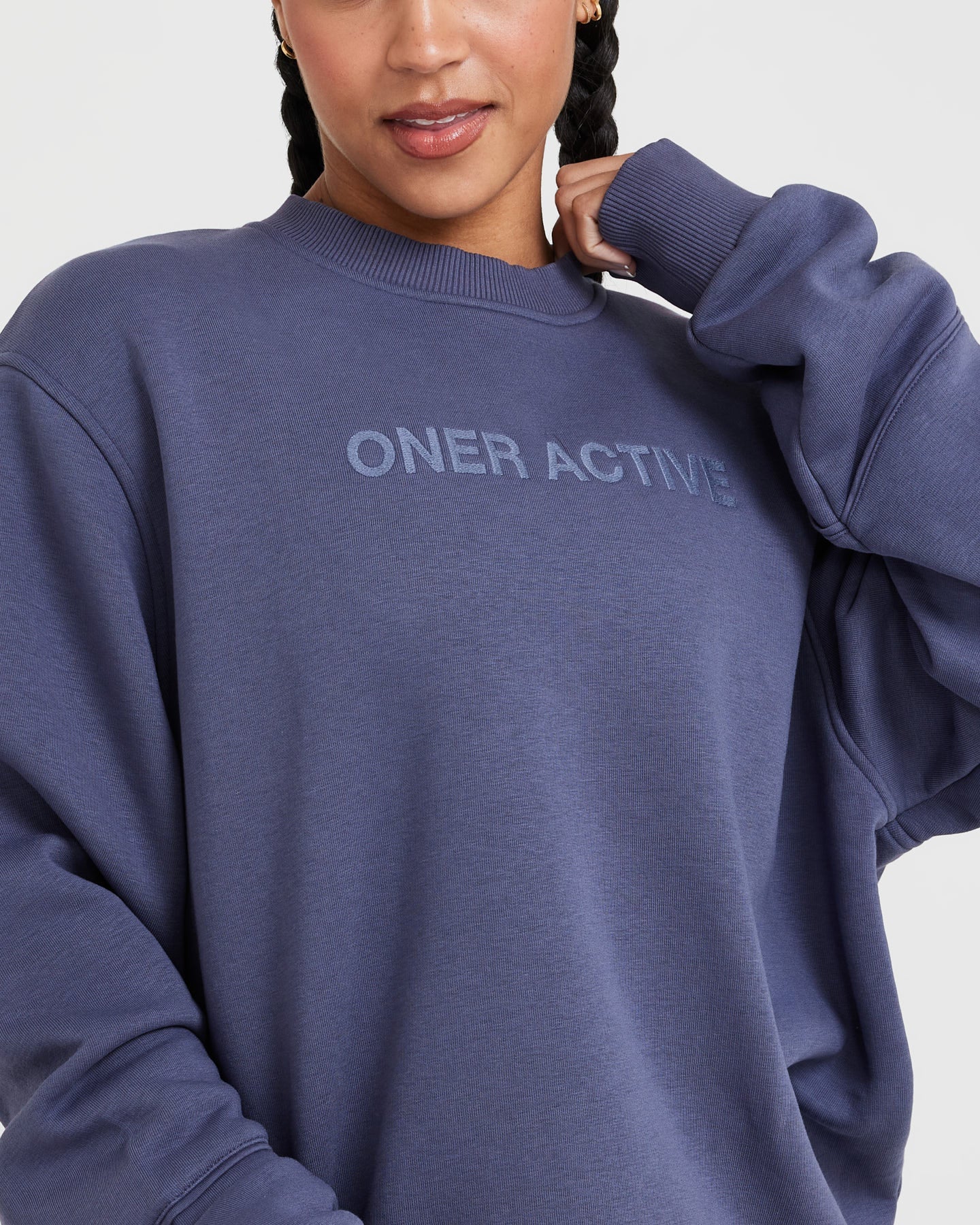 Classic Lounge Oversized Crew Neck | Slate Blue - Image 4