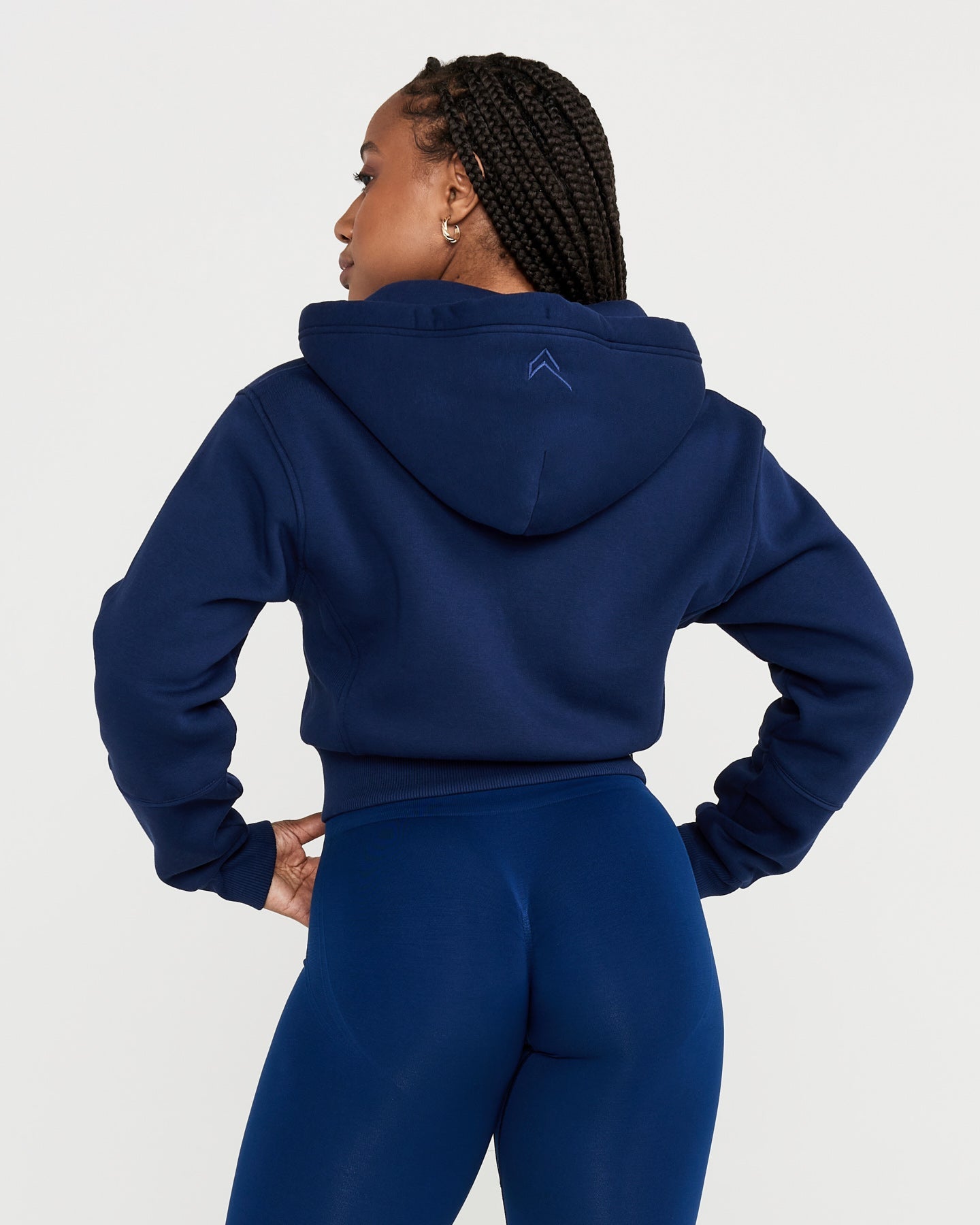 Alternative view of Classic Lounge Cropped Zip Through Hoodie | Midnight