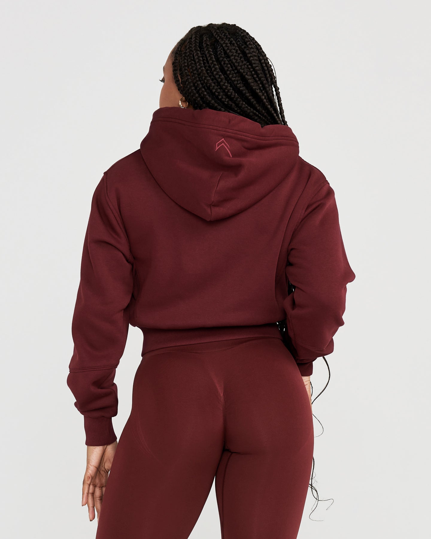 Alternative view of Classic Lounge Cropped Zip Through Hoodie | Rosewood