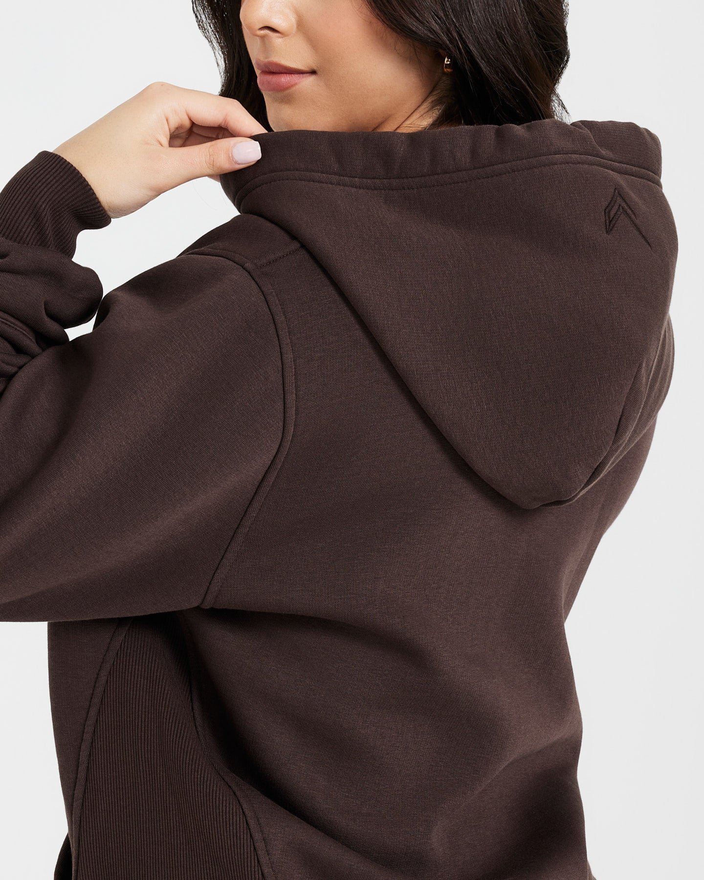 Classic Lounge Oversized Zip Through Hoodie | 70% Cocoa - Image 5