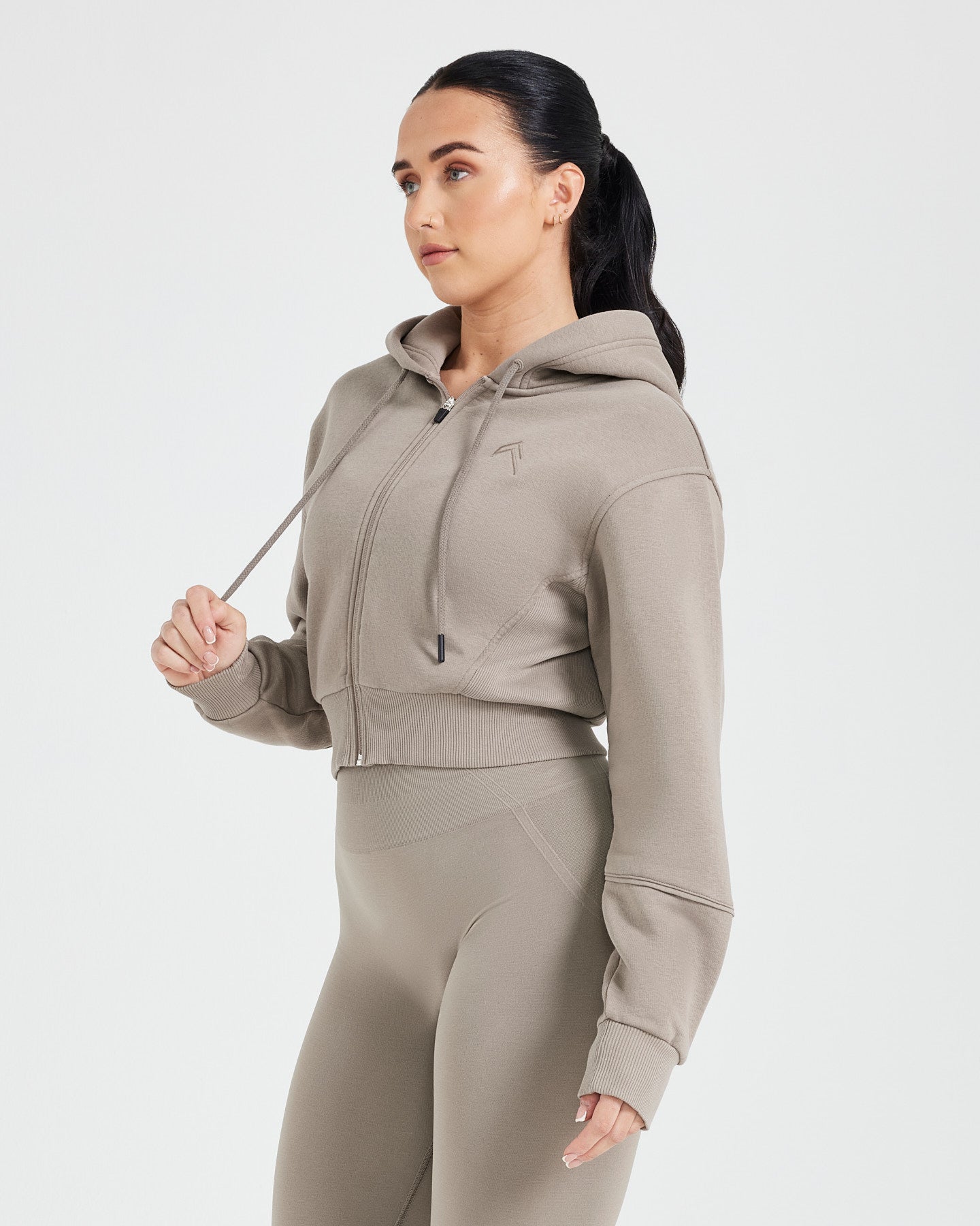 Classic Lounge Cropped Zip Through Hoodie | Minky - Image 3