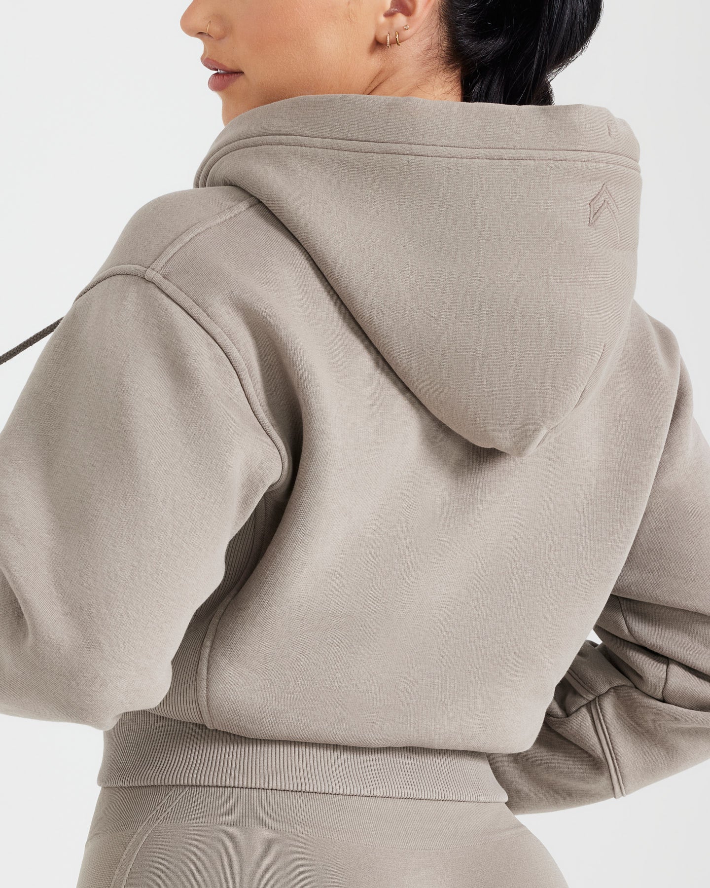 Classic Lounge Cropped Zip Through Hoodie | Minky - Image 5