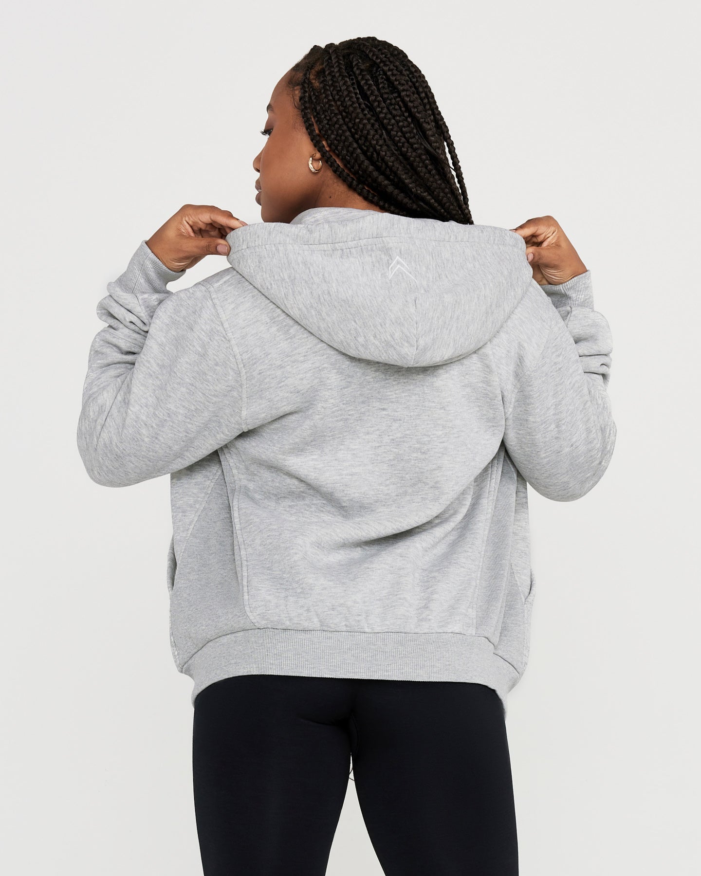 Alternative view of Classic Lounge Oversized Zip Through Hoodie | Silver Grey Marl