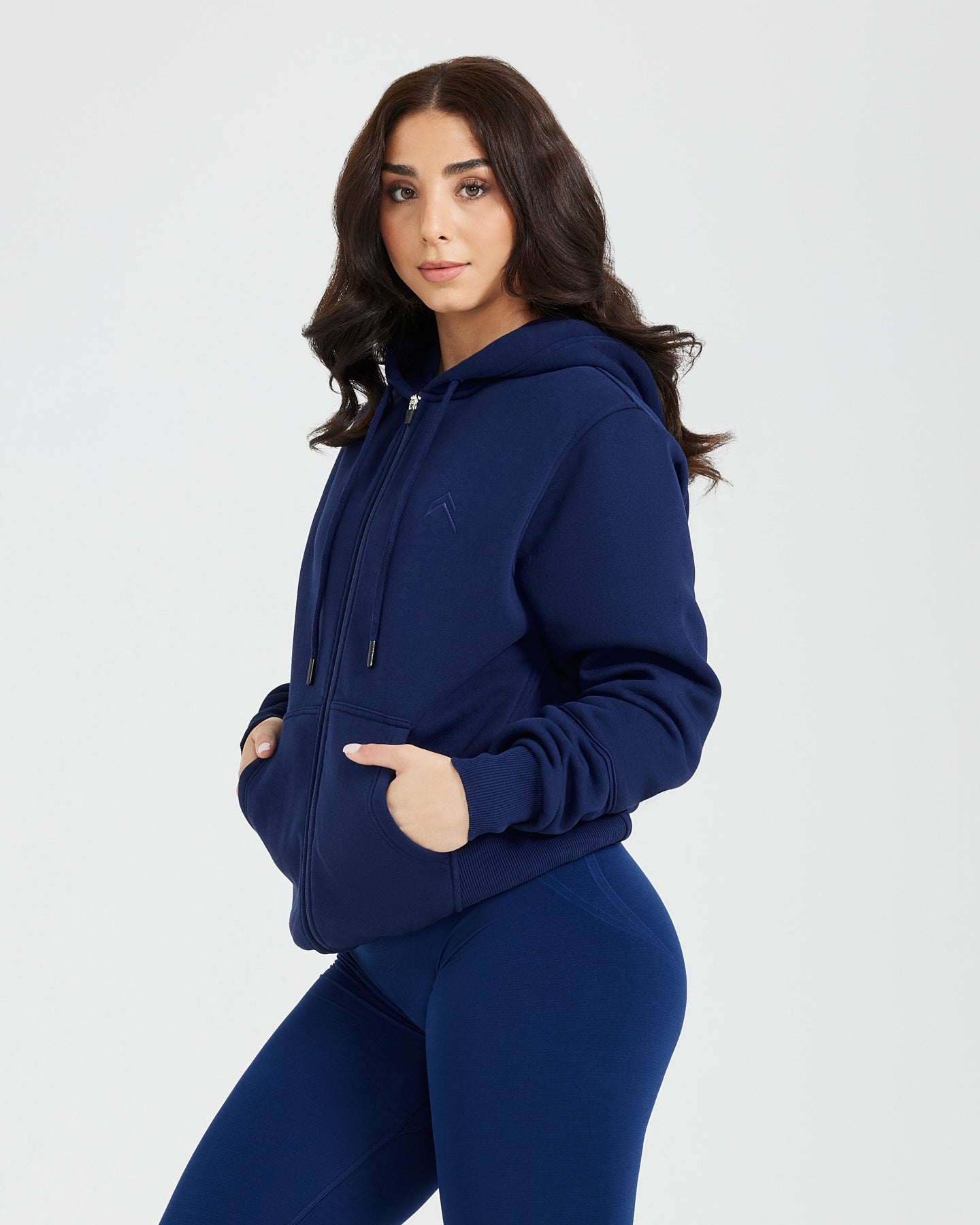 Classic Lounge Oversized Zip Through Hoodie | Midnight - Image 3