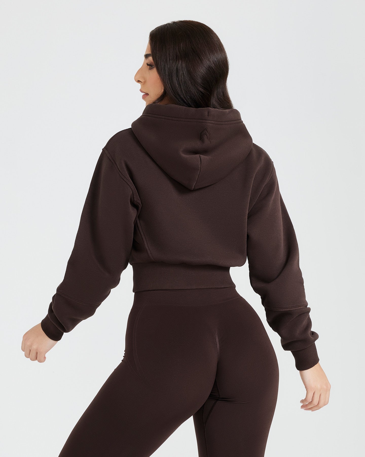 Alternative view of Classic Lounge Cropped Zip Through Hoodie | 70% Cocoa