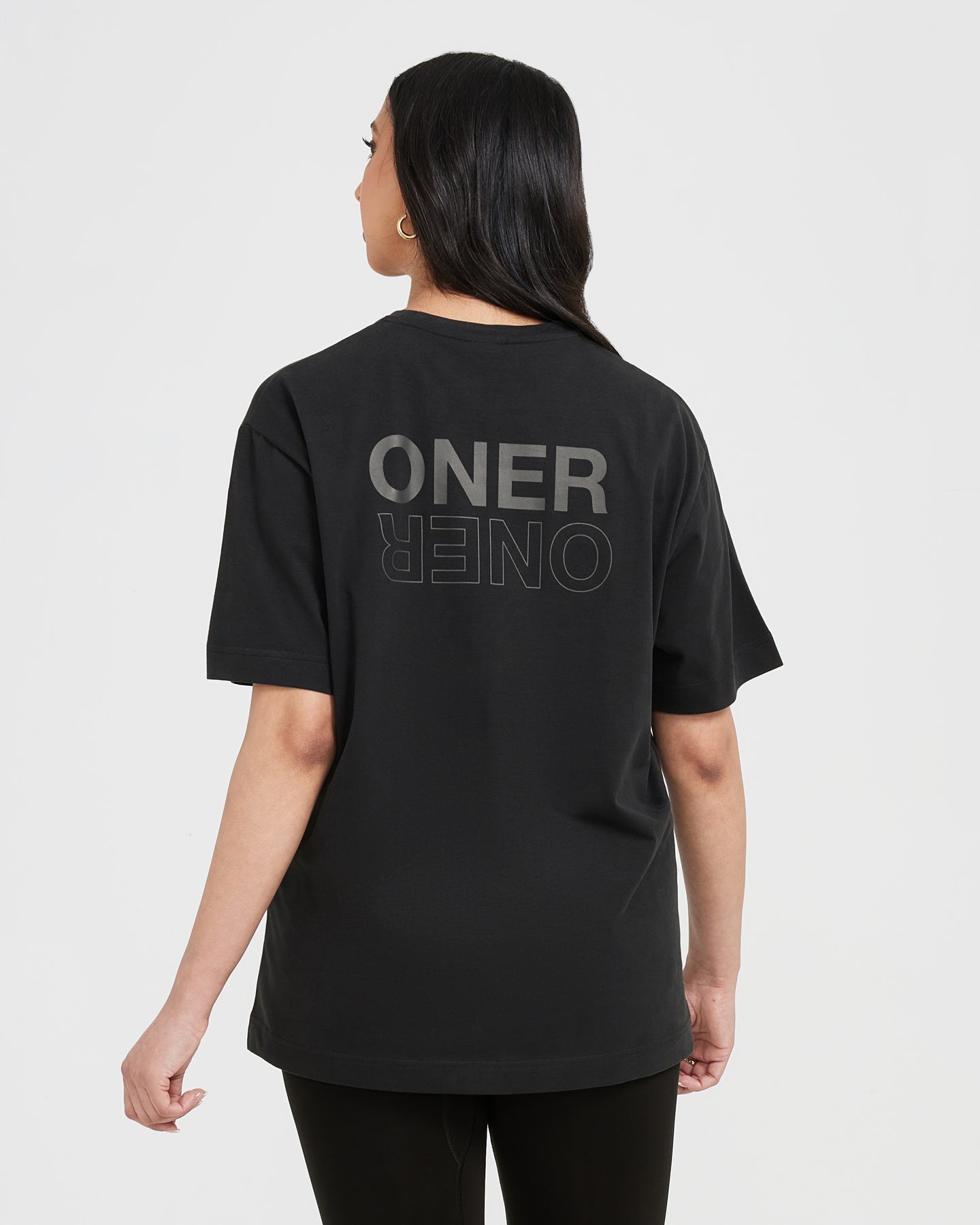 Alternative view of Classic Mirror Graphic Oversized T-Shirt | Washed Black