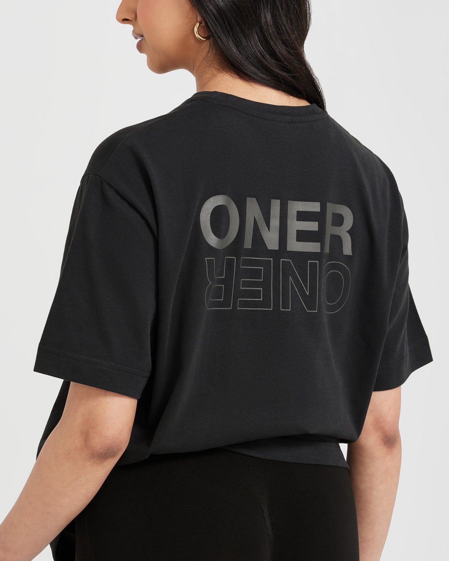 Classic Mirror Graphic Oversized T-Shirt | Washed Black - Image 5