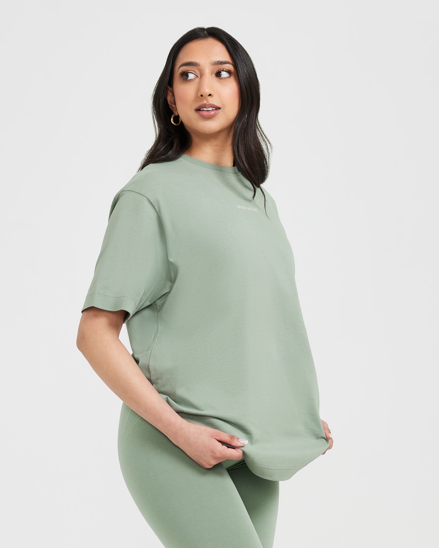 Classic Mirror Graphic Oversized T-Shirt | Washed Sage - Image 3