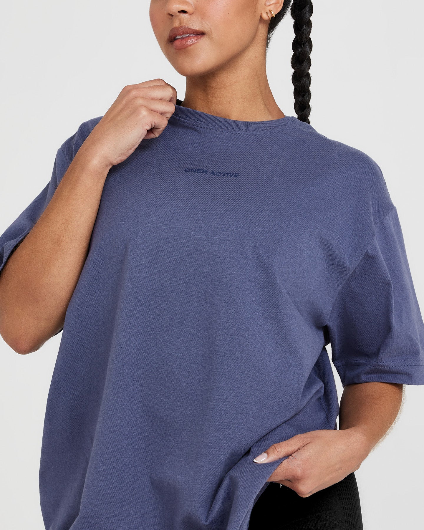 Classic Mirror Graphic Oversized T-Shirt | Washed Slate Blue - Image 4