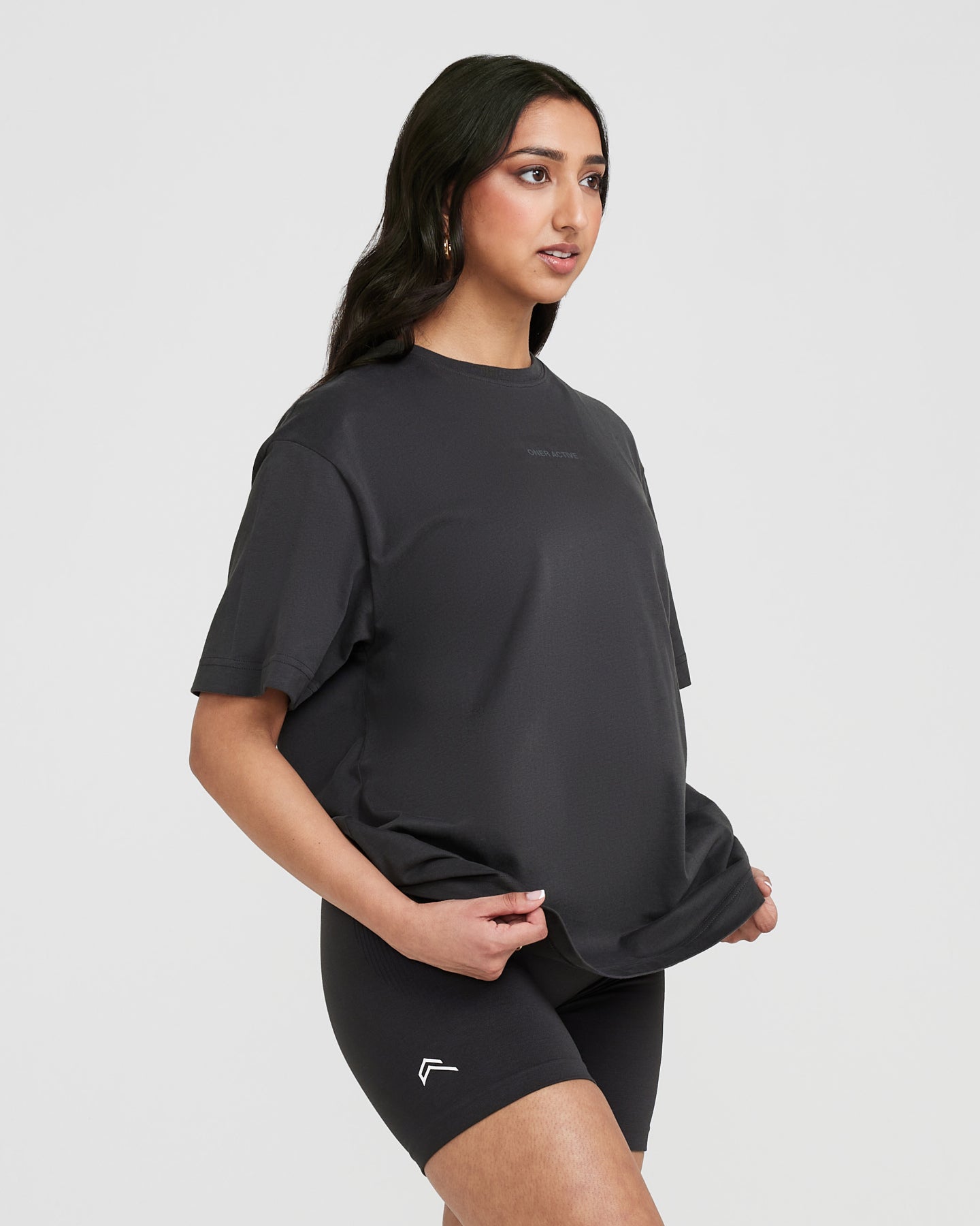 Classic Mirror Graphic Oversized T-Shirt | Washed Coal - Image 3