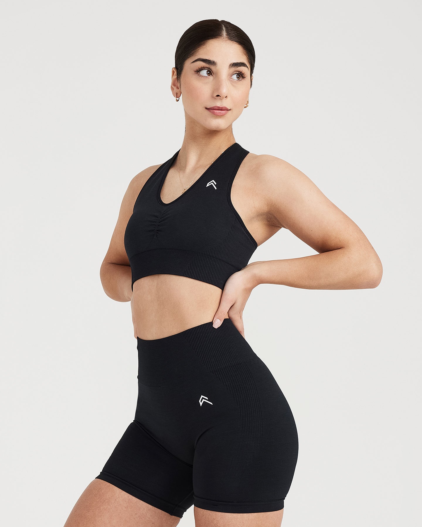 Alternative view of Classic Seamless 2.0 V Neck Bralette | Black Marl