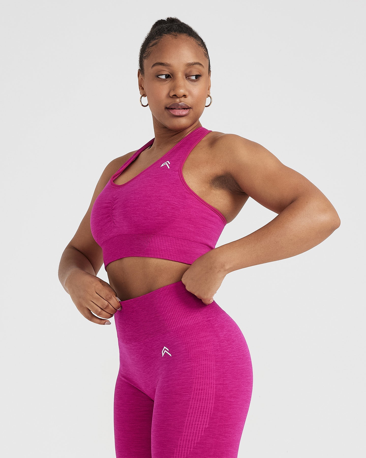 Alternative view of Classic Seamless 2.0 V Neck Bralette | Fuchsia Marl