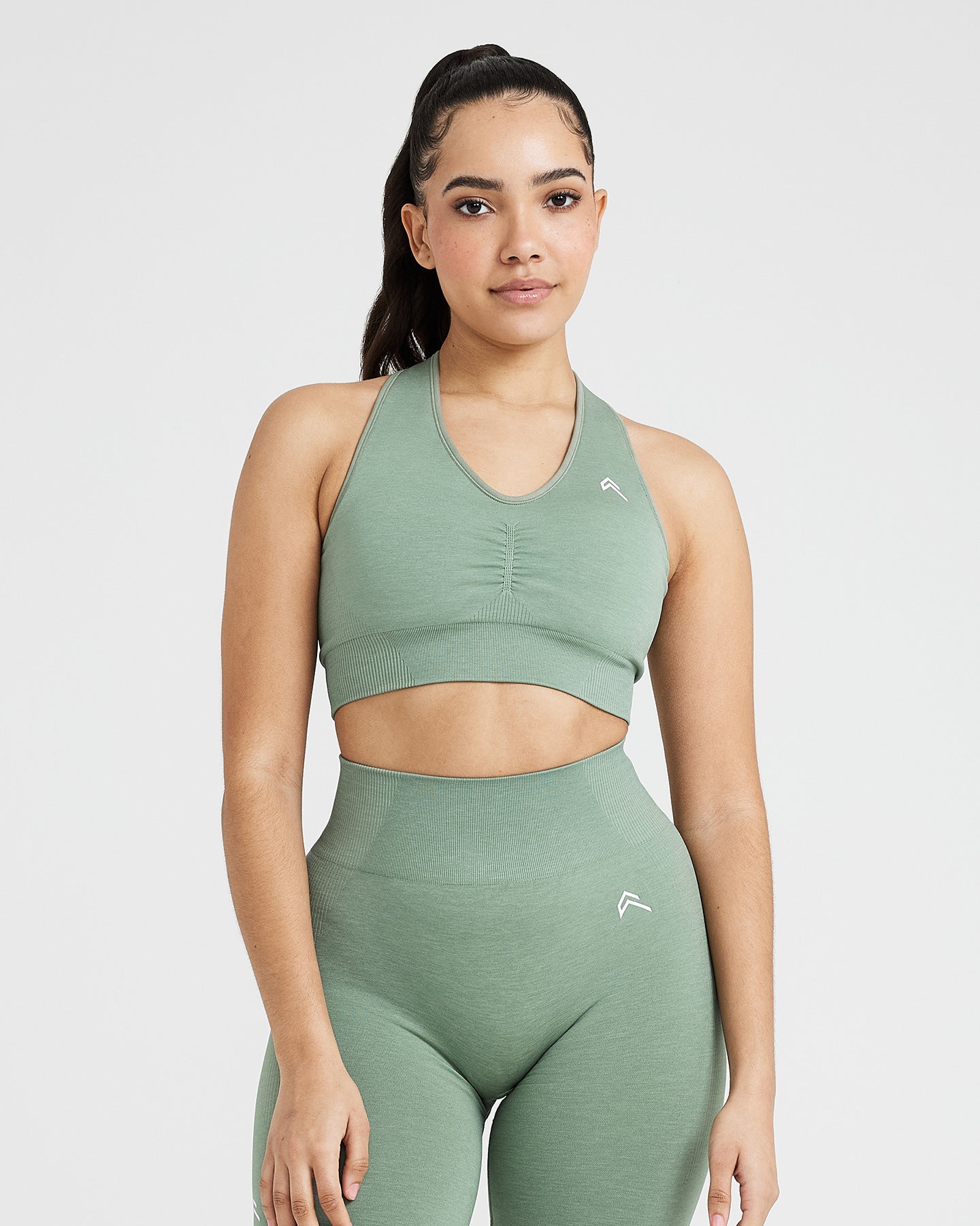 Alternative view of Classic Seamless 2.0 V Neck Bralette | Sage Marl