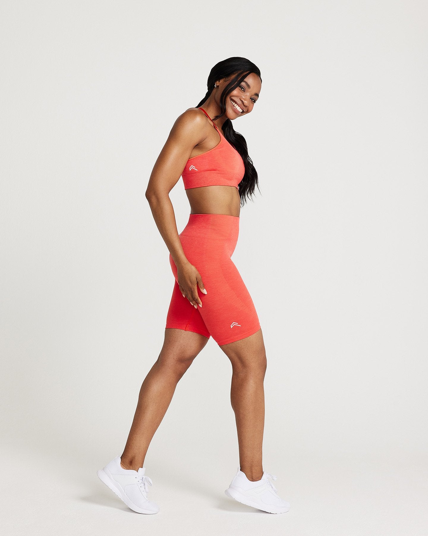Classic Seamless Cycling Shorts | Coral Marl - Image 2