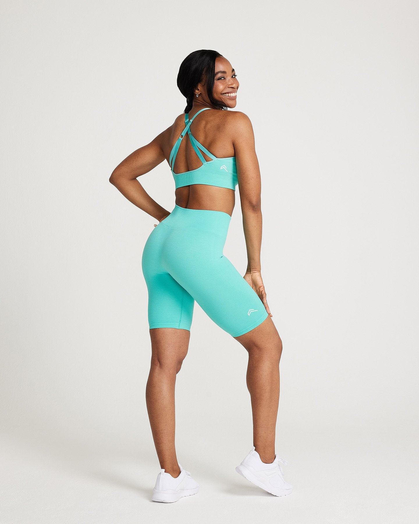 Classic Seamless Cycling Shorts | Lagoon Marl - Image 2