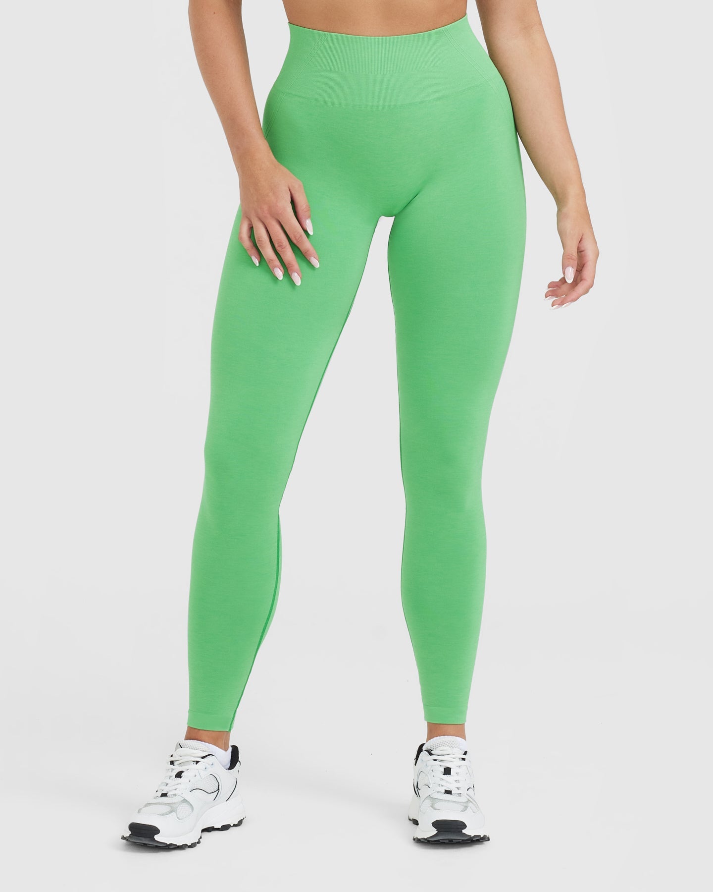 EffortlessLift Seamless Leggings with White Logo | Jade