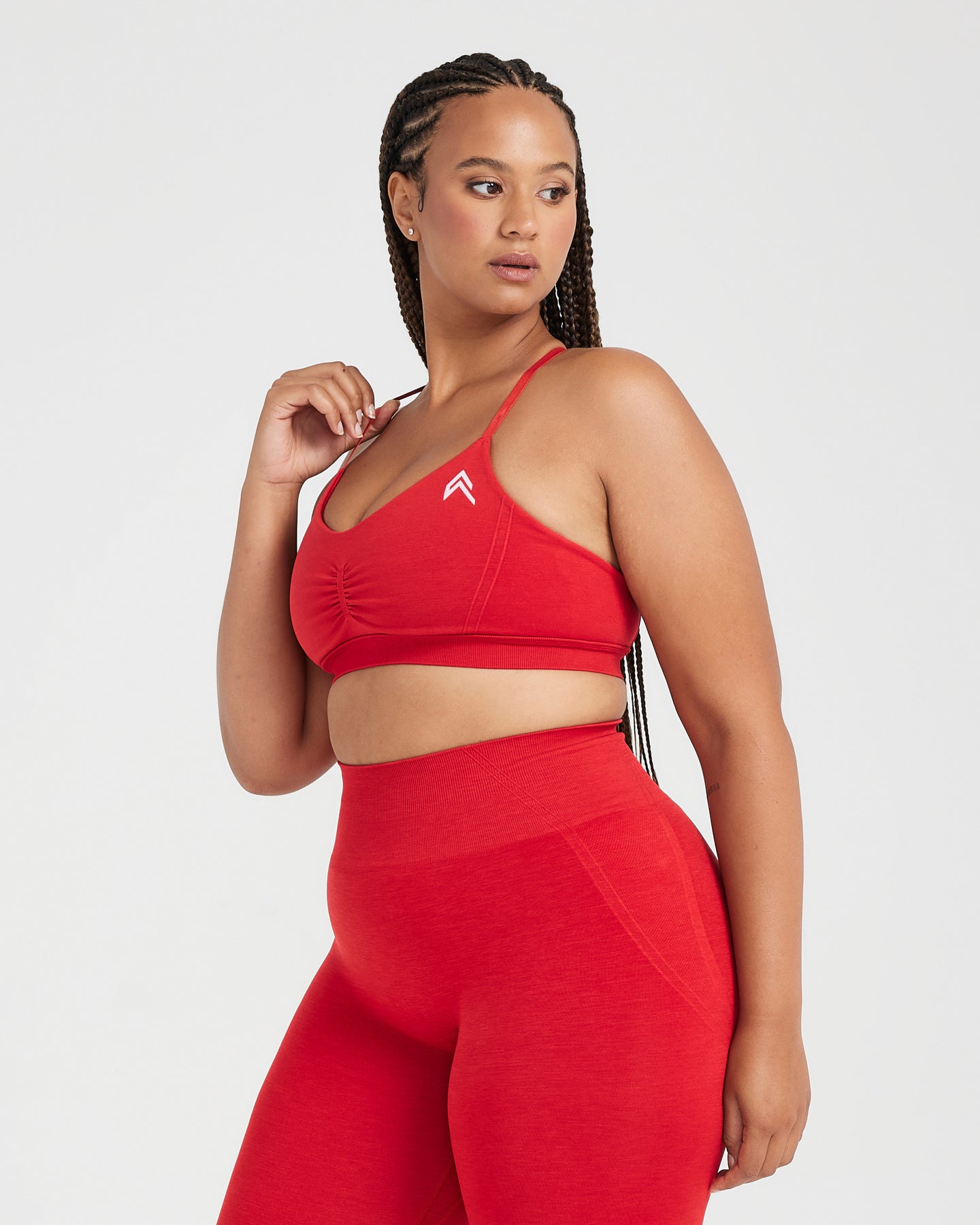EffortlessLift Micro Bralette with White Logo | Spicy Red - Image 3