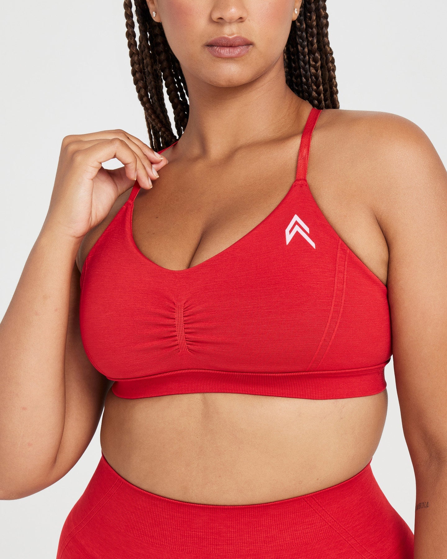 EffortlessLift Micro Bralette with White Logo | Spicy Red - Image 4
