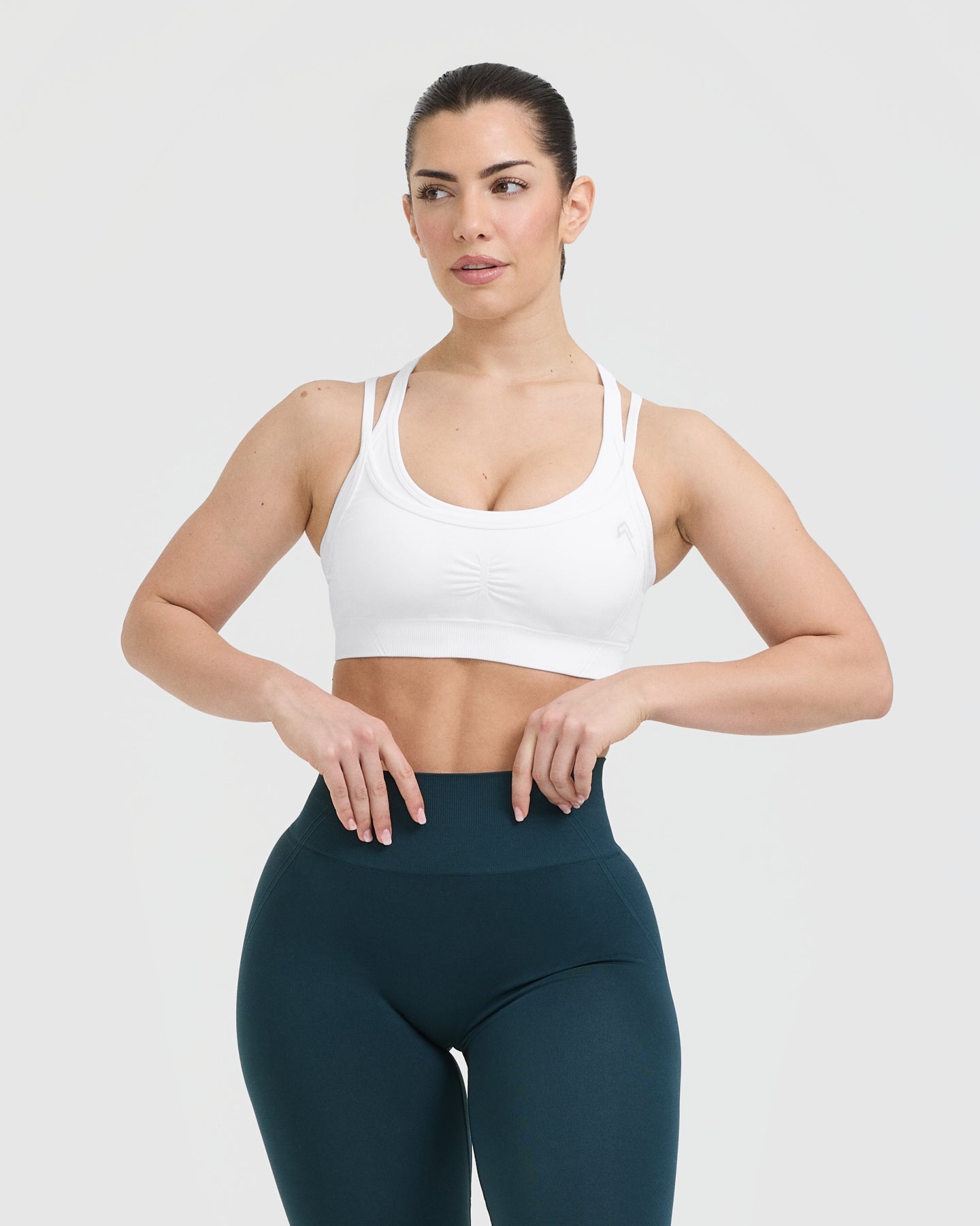 EffortlessLift Seamless Layered Sports Bra | White