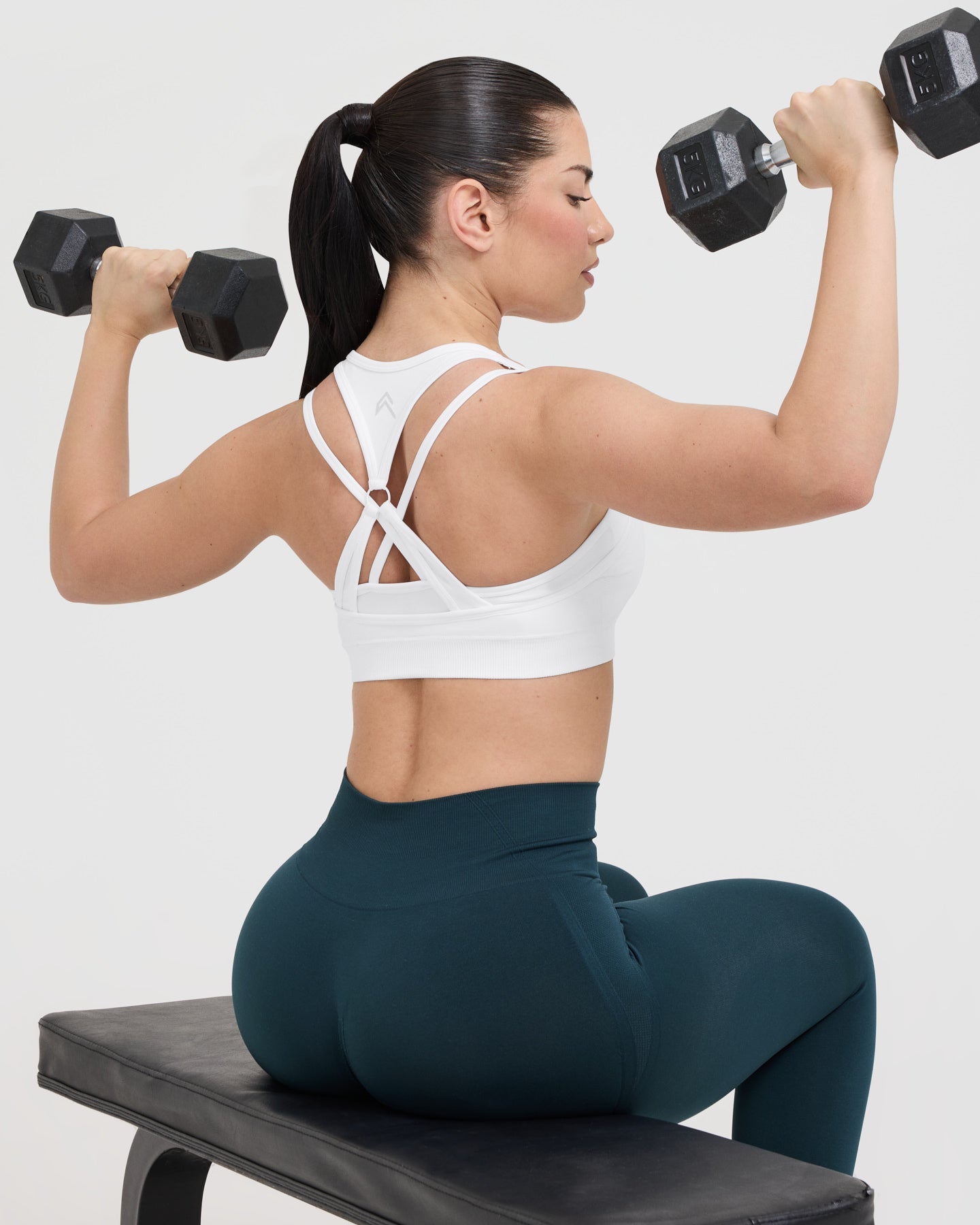 EffortlessLift Seamless Layered Sports Bra | White - Image 6