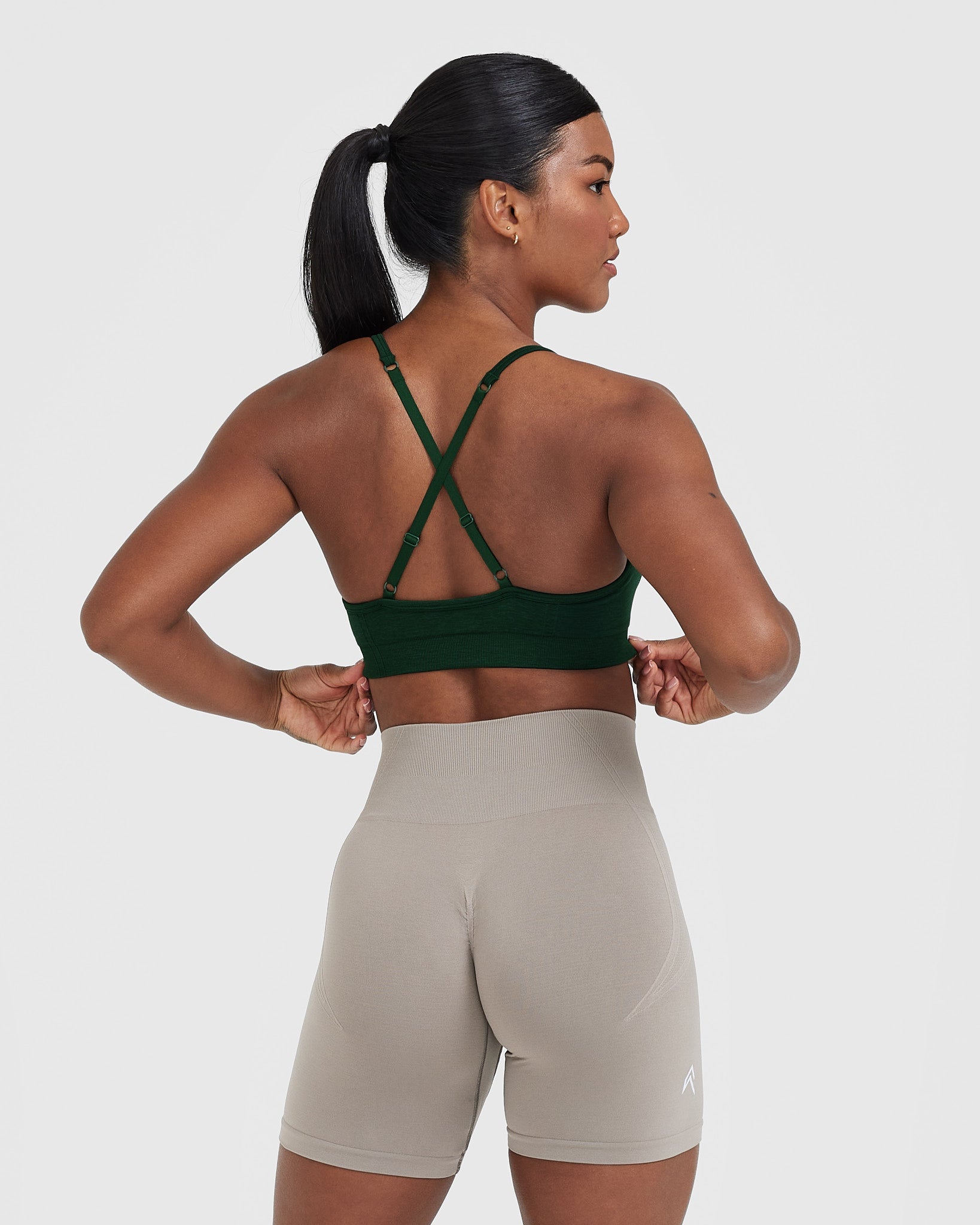 Alternative view of EffortlessLift Strappy Bralette with White Logo | Evergreen
