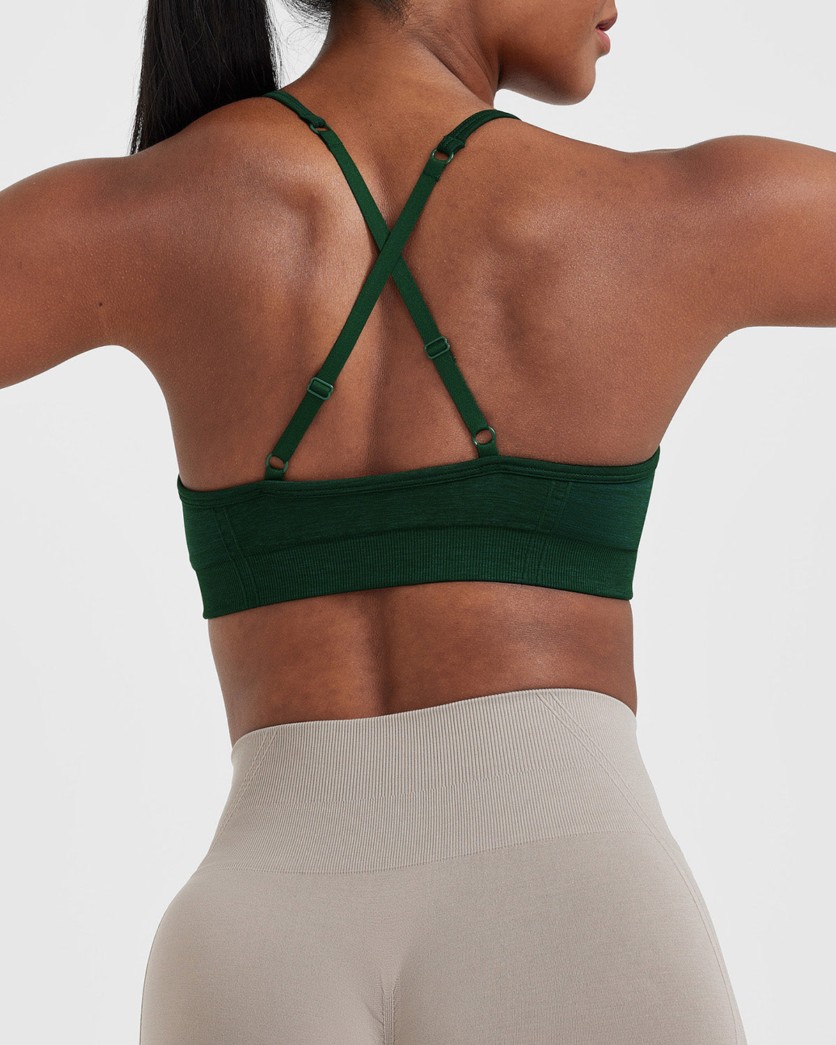 EffortlessLift Strappy Bralette with White Logo | Evergreen - Image 5