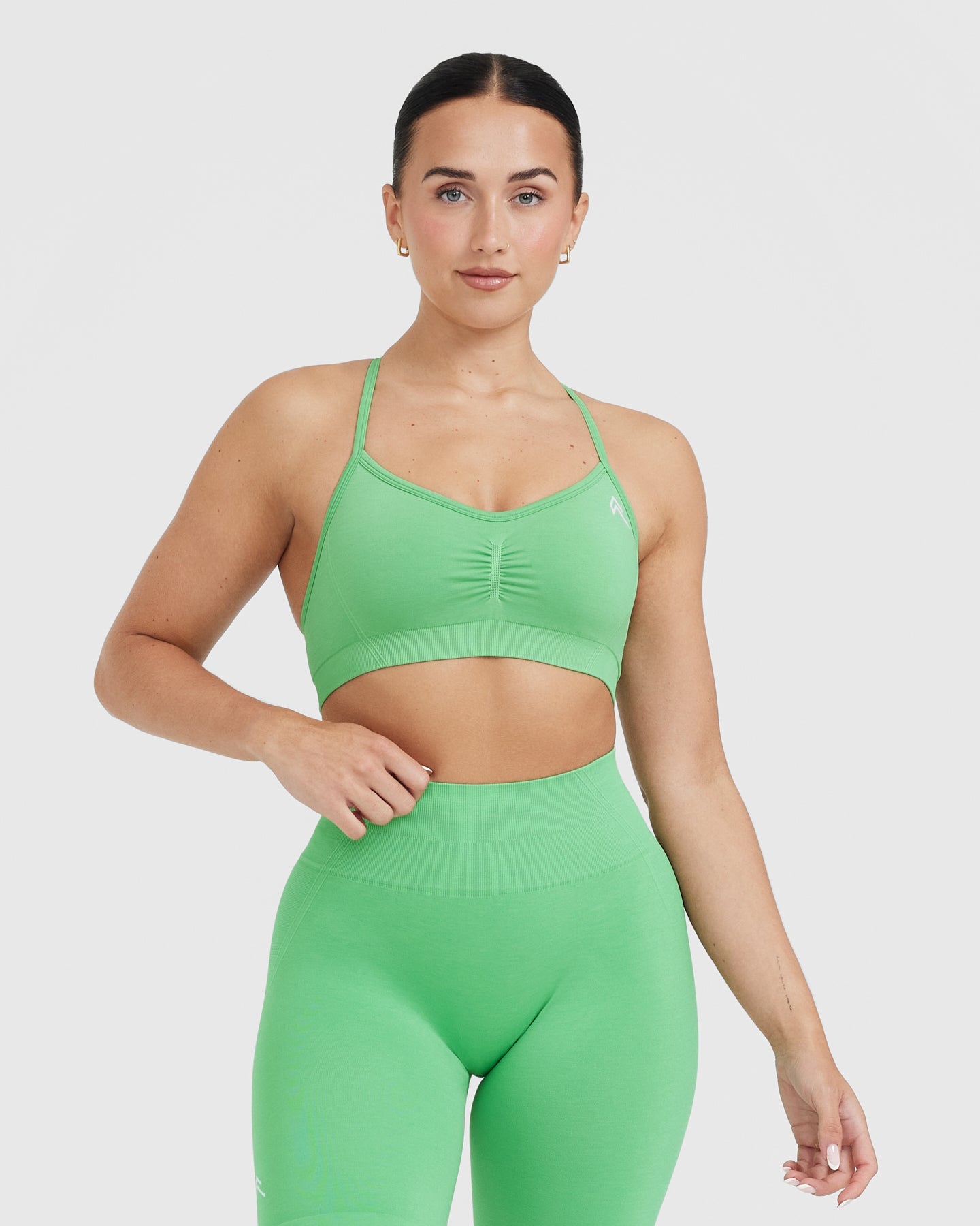 EffortlessLift Strappy Bralette with White Logo | Jade