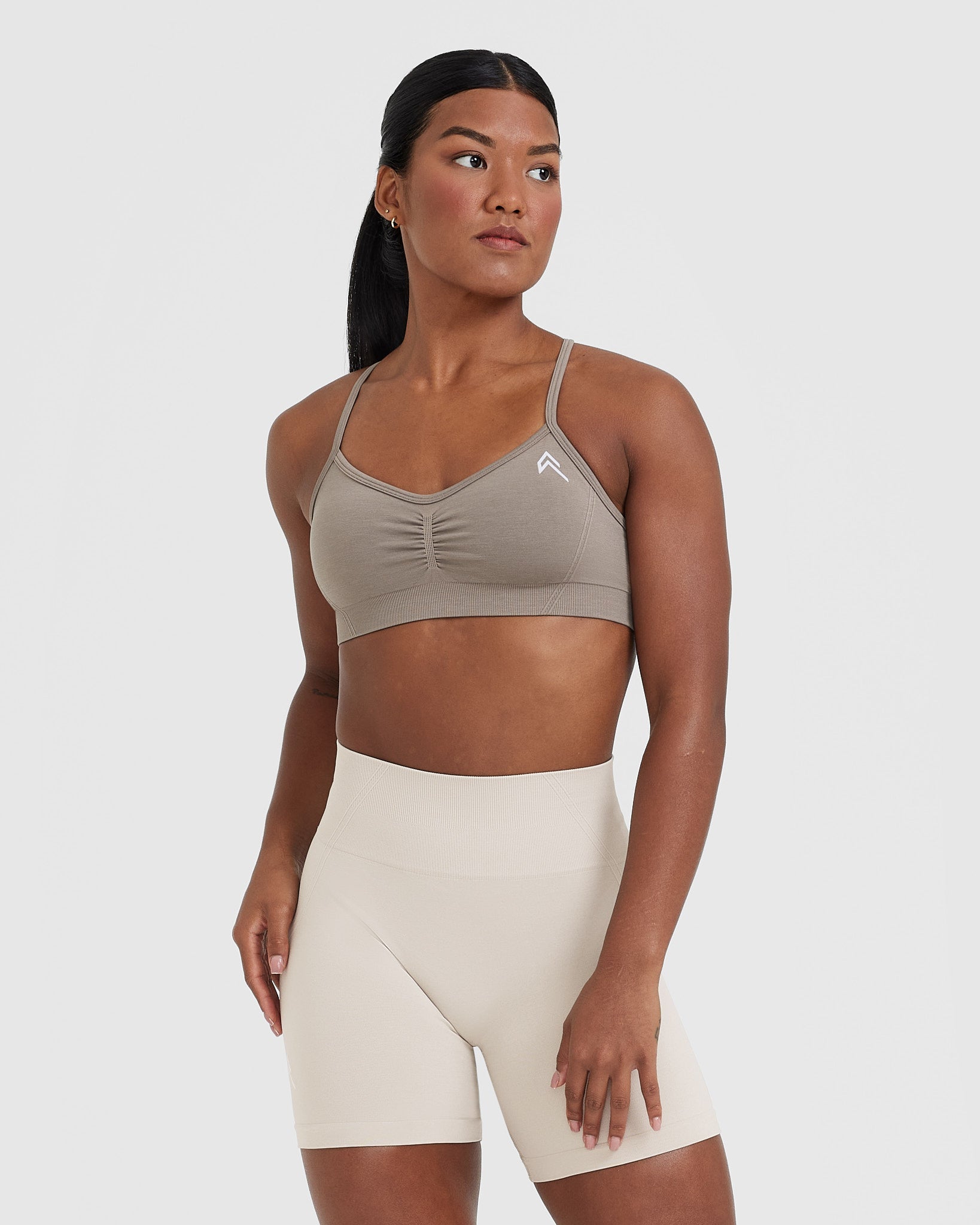 EffortlessLift Strappy Bralette with White Logo | Minky